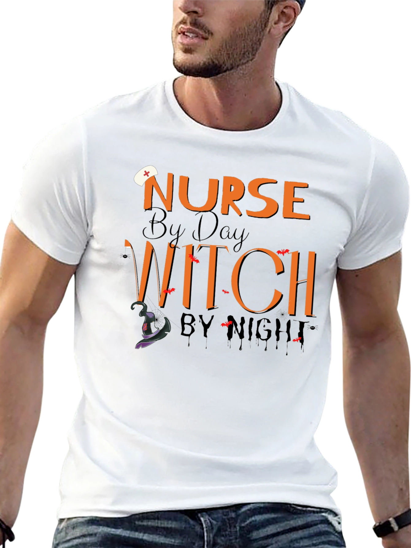 Nurse by Day Witch by Night Halloween T-Shirt
