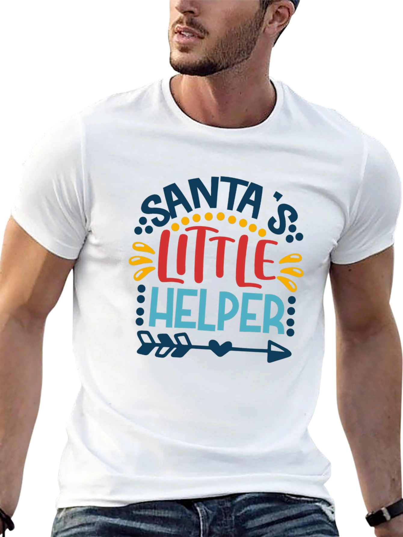 Santas Little Helper Graphic Tee