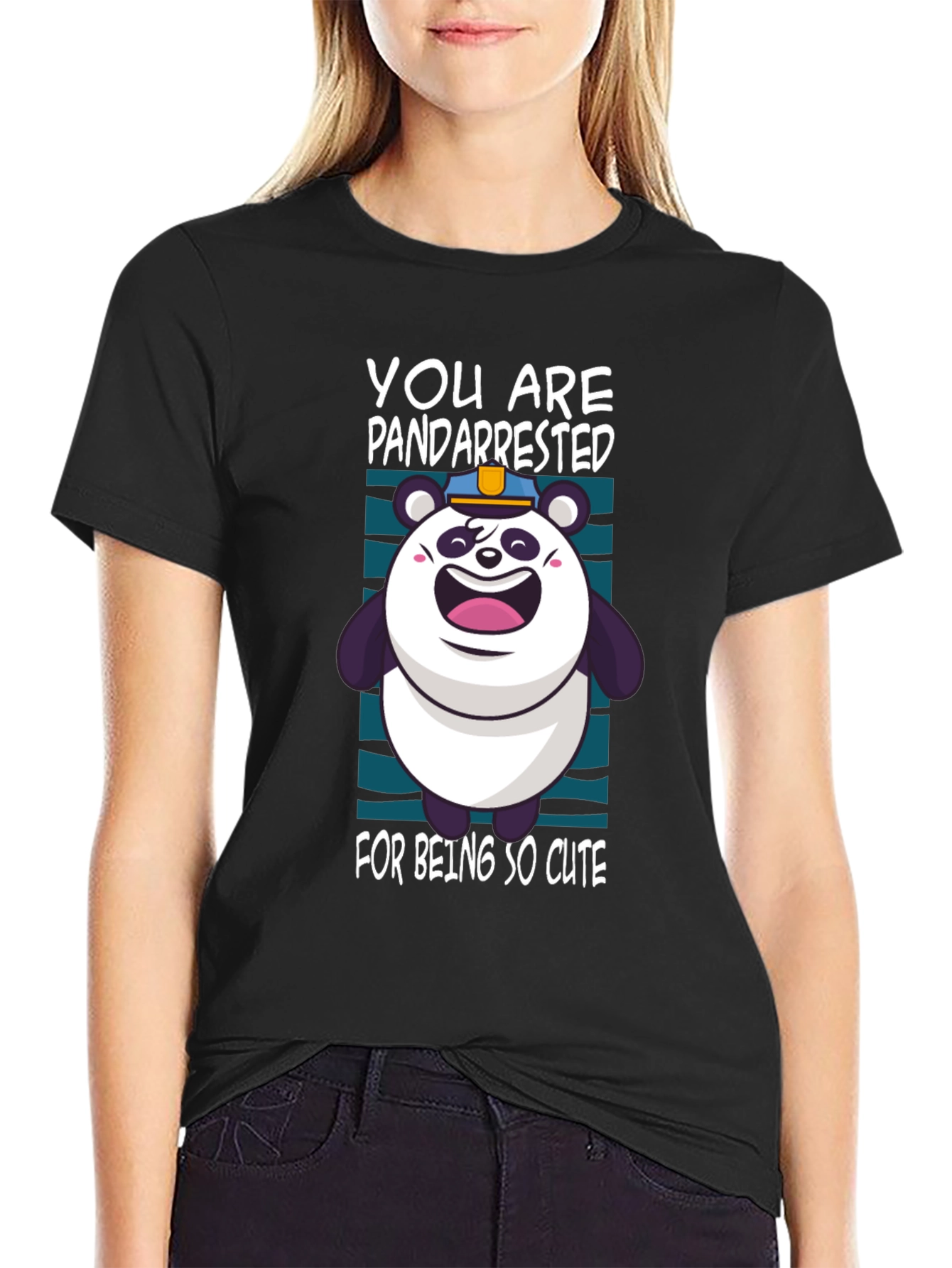 PandArrested Cute Panda Graphic T-Shirt