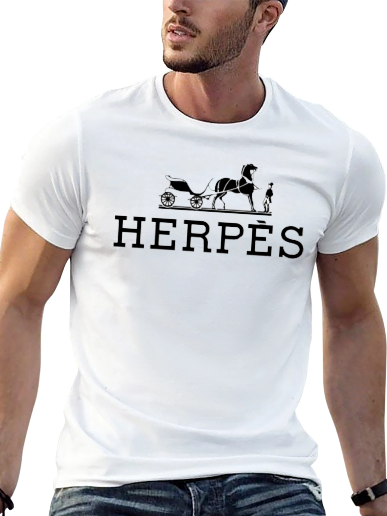 Funny HERPÈS Spoof Graphic T-Shirt