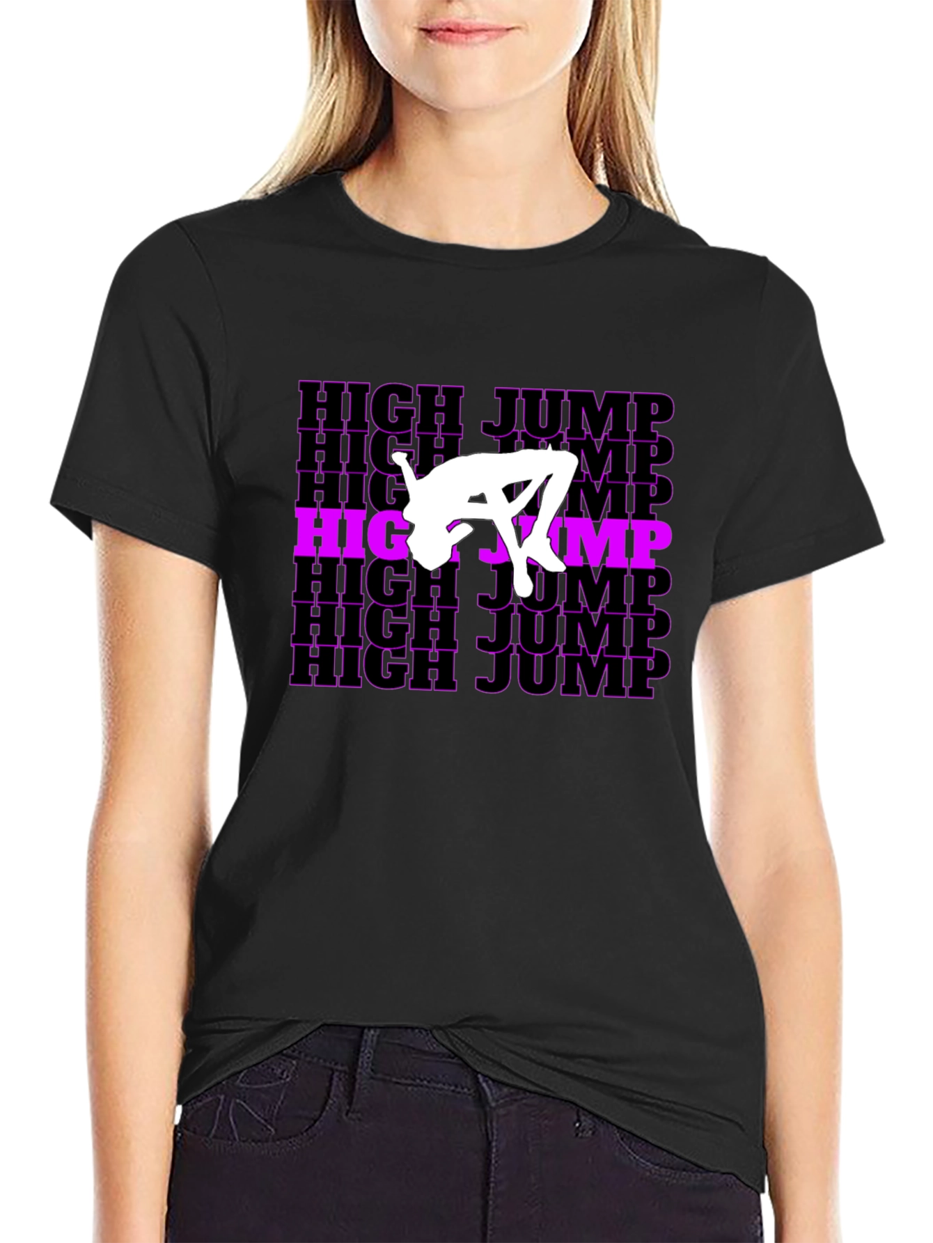 High Jump Graphic T-Shirt - Black Cotton Tee