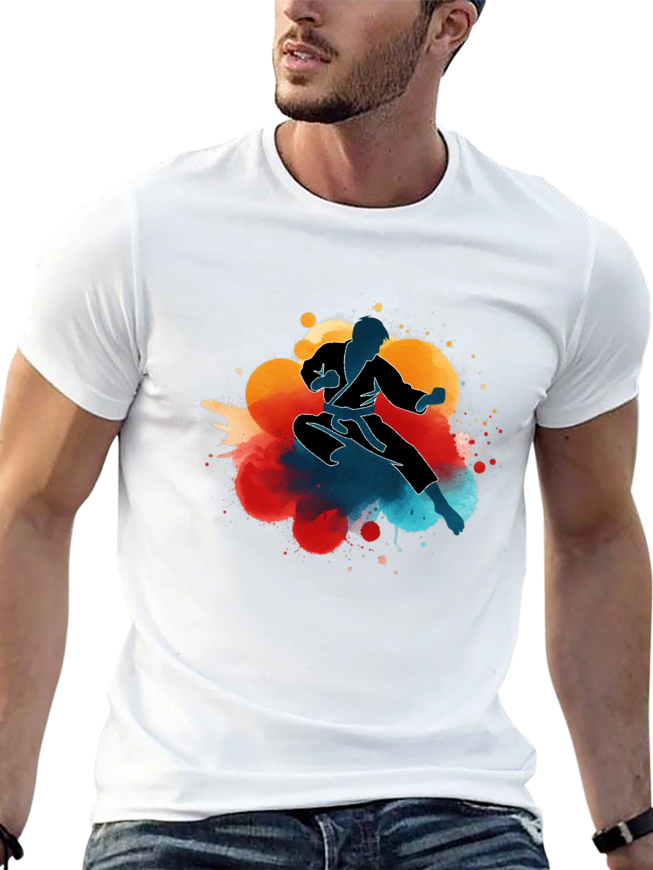 Karate Kick T-Shirt - Mens Black Graphic Tee
