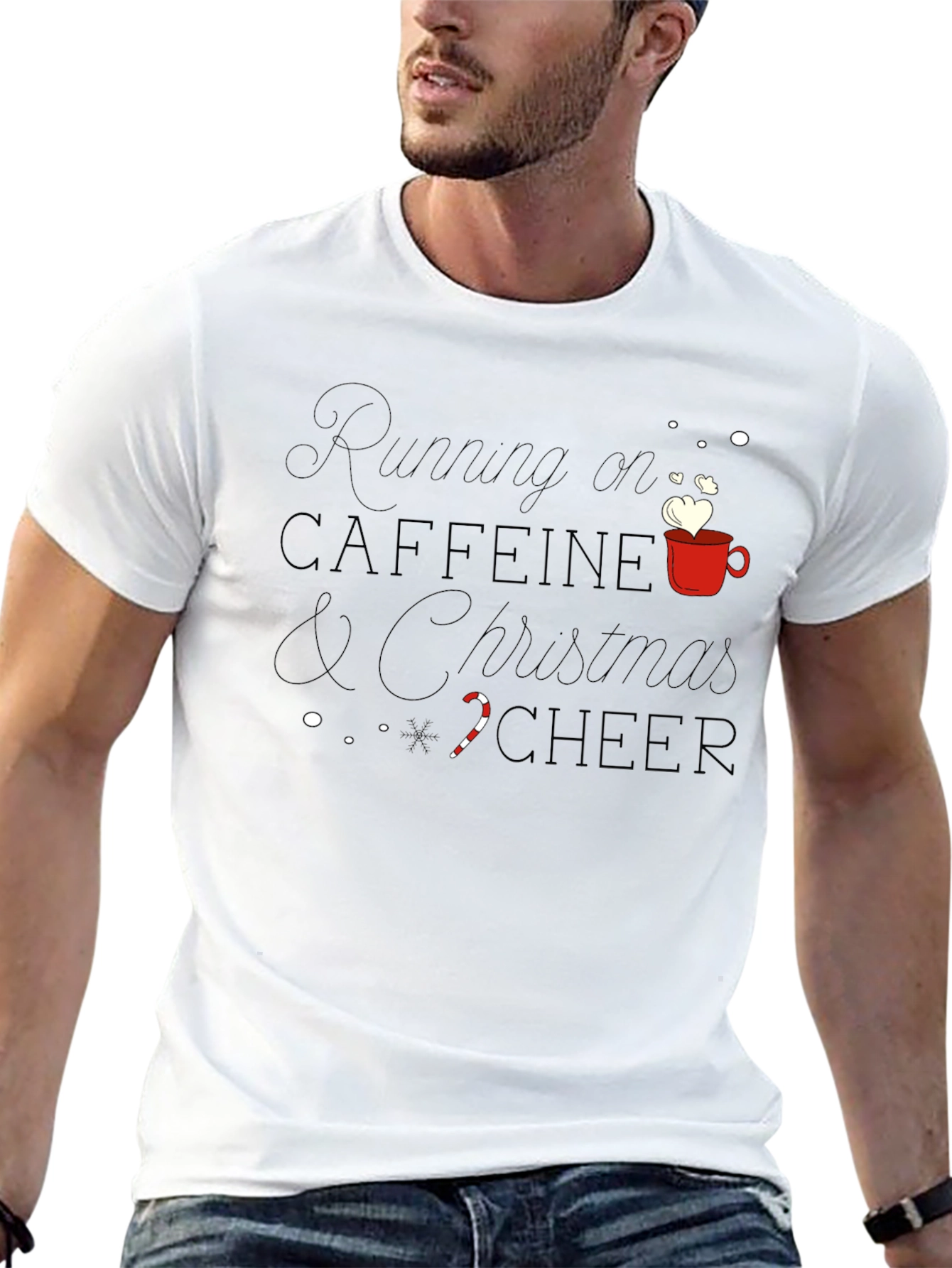 Running on Caffeine & Christmas Cheer Graphic Tee
