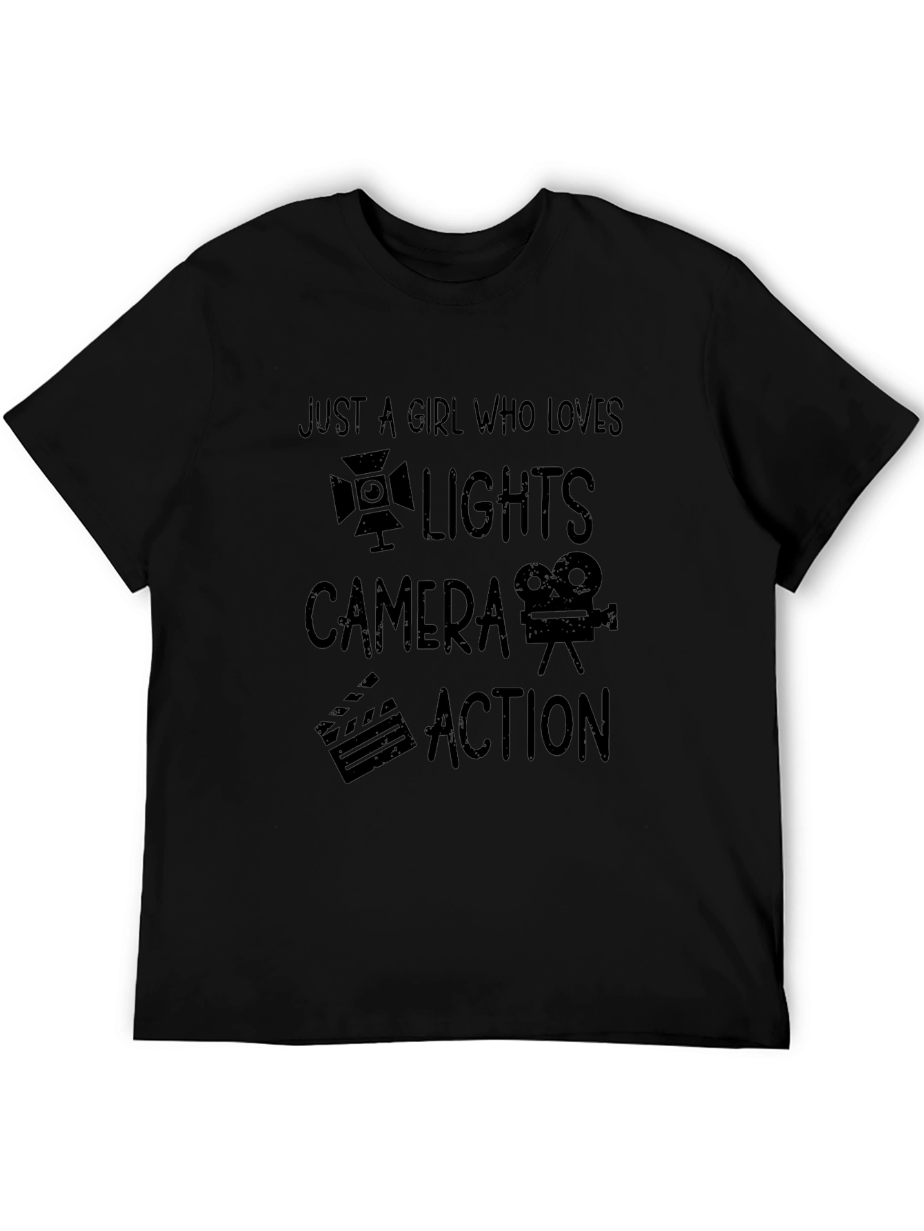 Just A Girl Who Loves Lights Camera Action T-Shirt