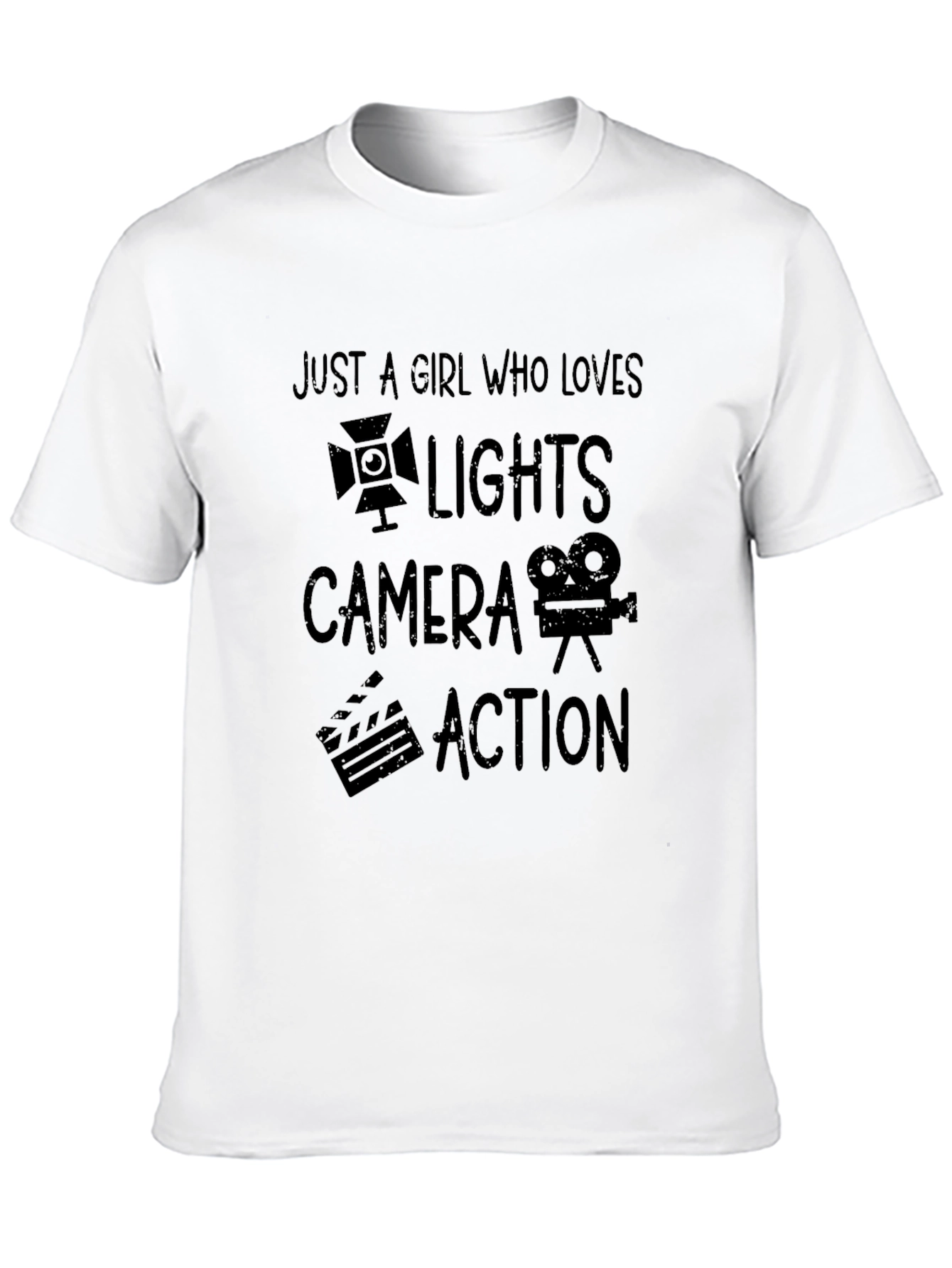 Just A Girl Who Loves Lights Camera Action T-Shirt