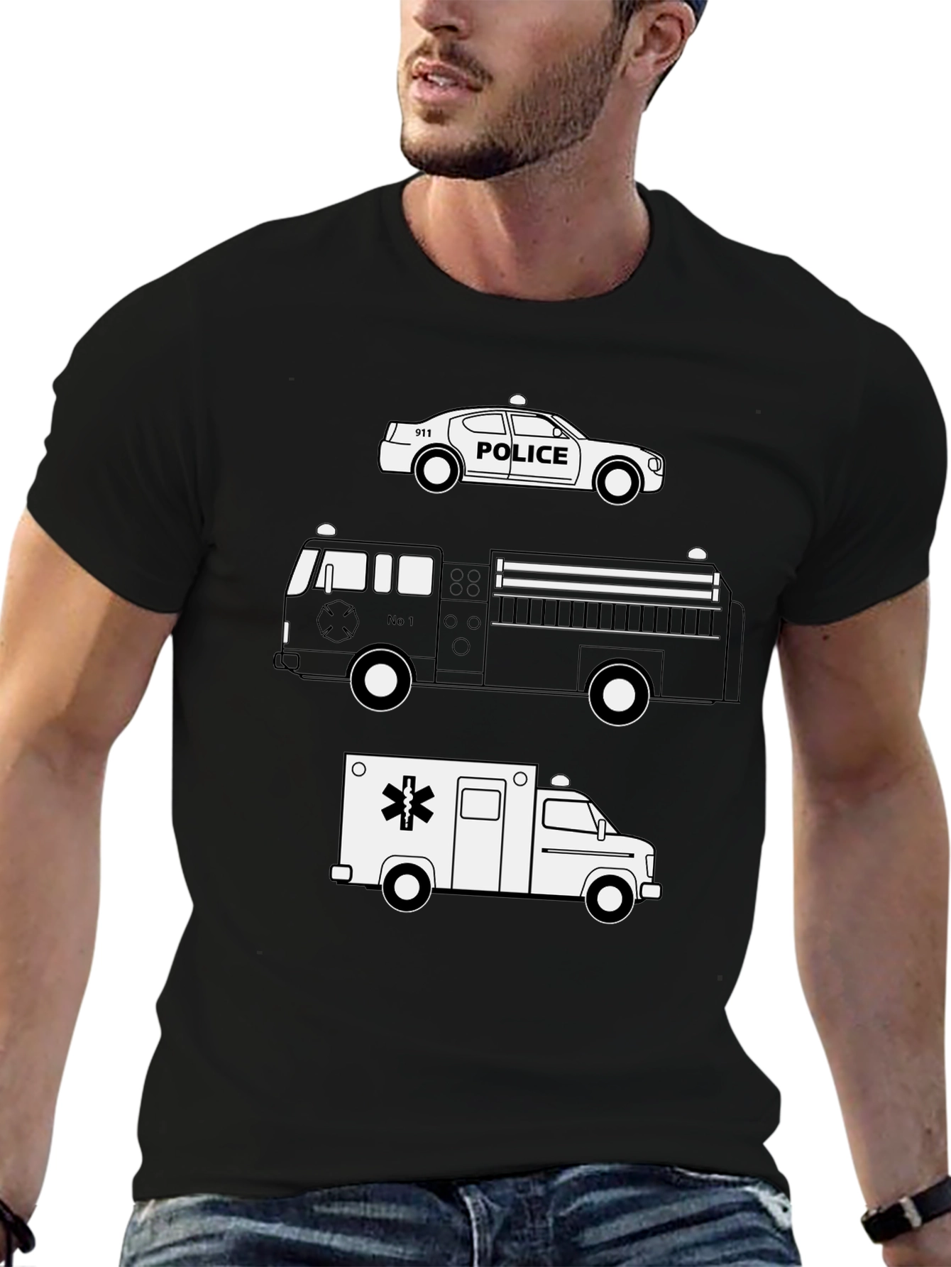 Emergency Vehicle T-Shirt: Police Fire Ambulance