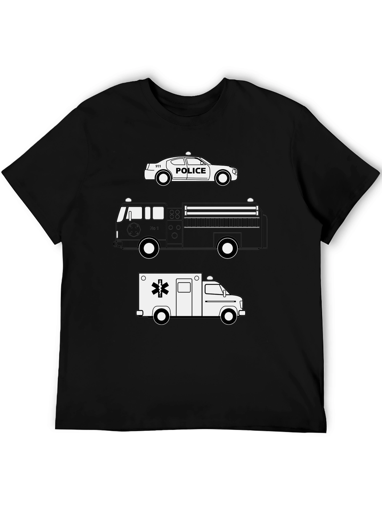Emergency Vehicle T-Shirt: Police Fire Ambulance