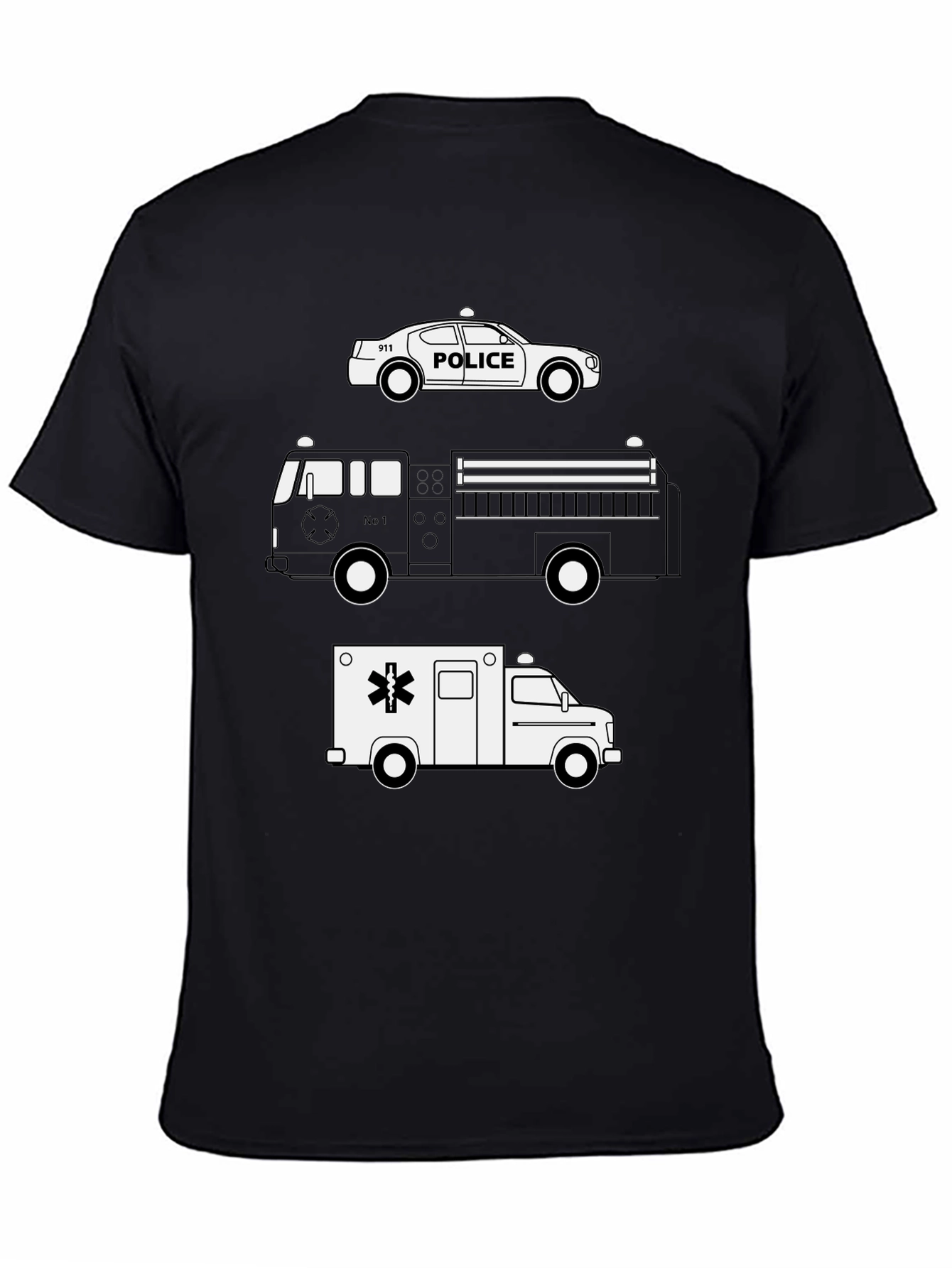 Emergency Vehicle T-Shirt: Police Fire Ambulance