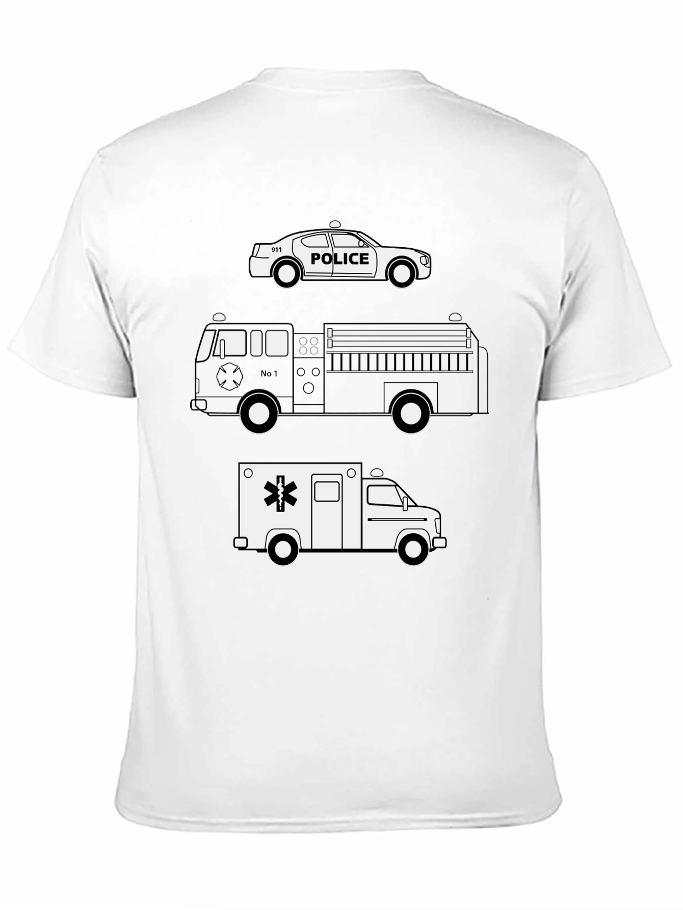 Emergency Vehicle T-Shirt: Police Fire Ambulance