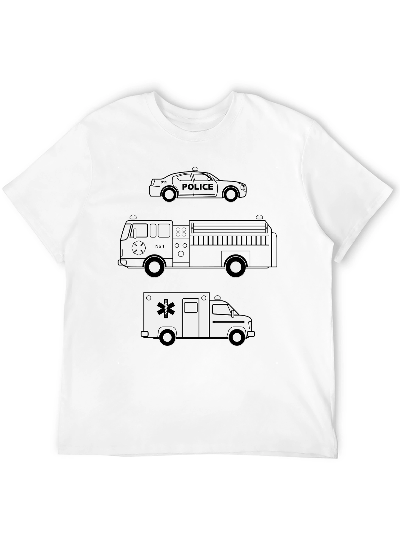 Emergency Vehicle T-Shirt: Police Fire Ambulance