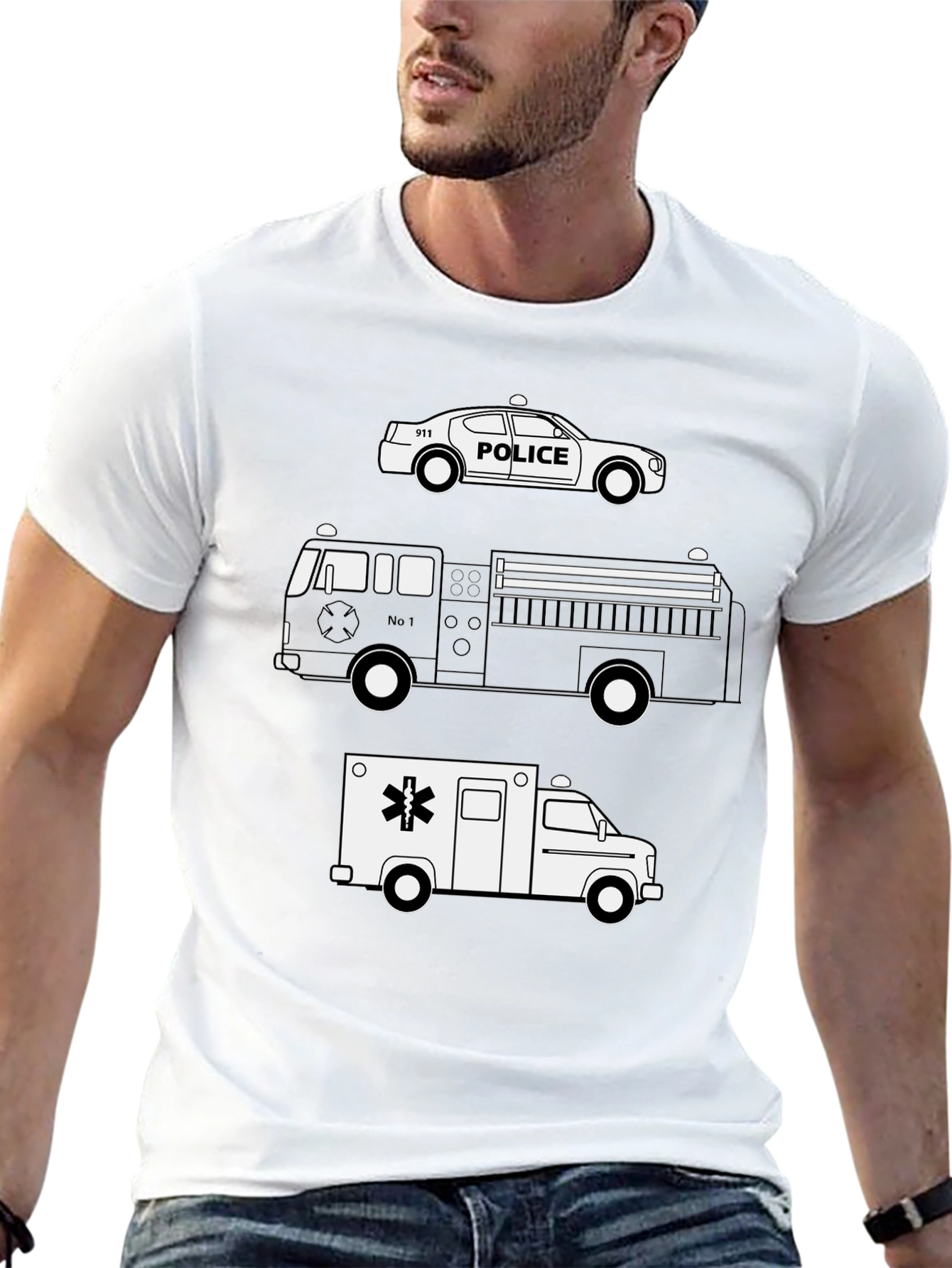 Emergency Vehicle T-Shirt: Police Fire Ambulance