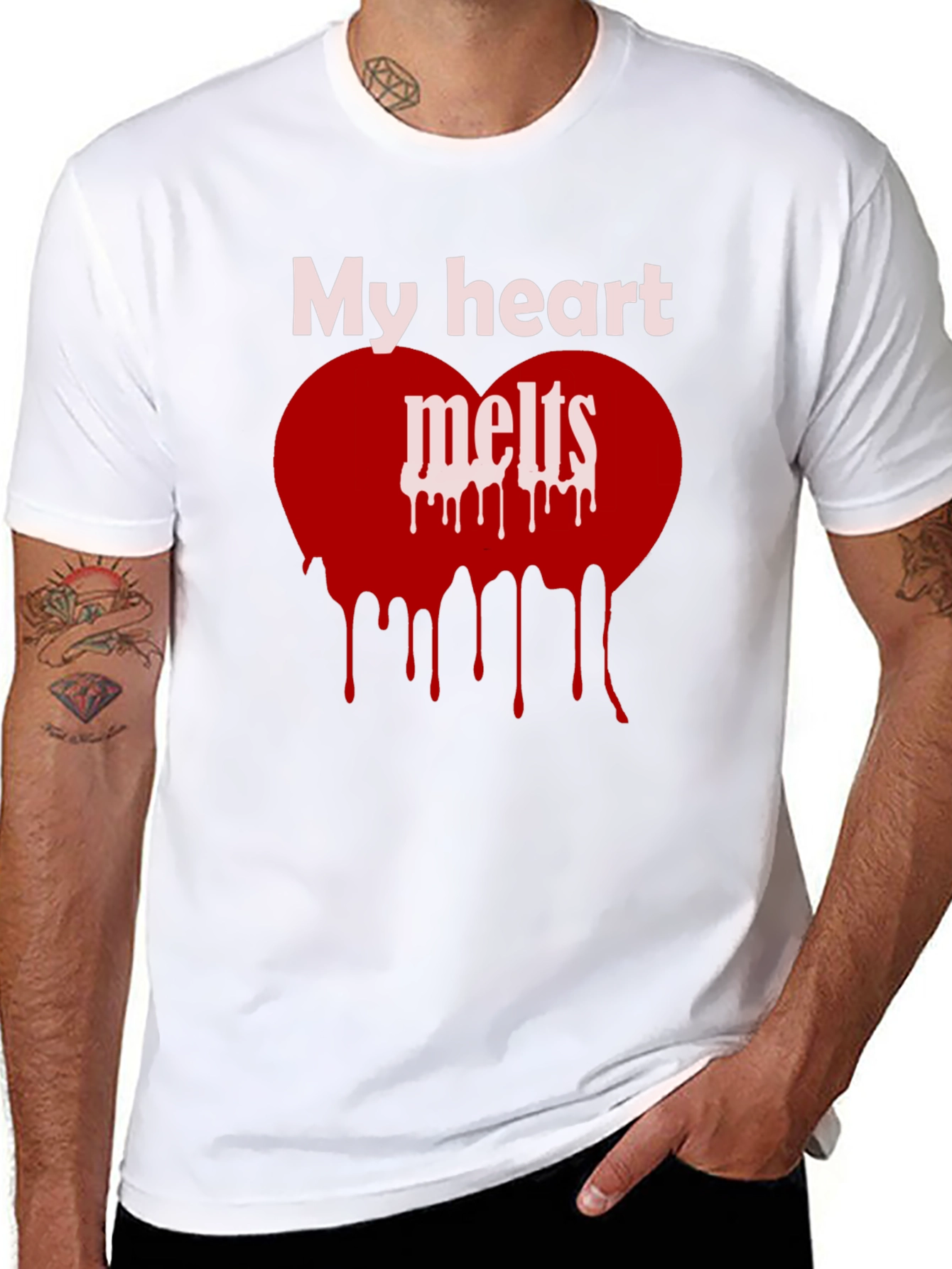 My Heart Melts Graphic Tee - Black Casual T-Shirt