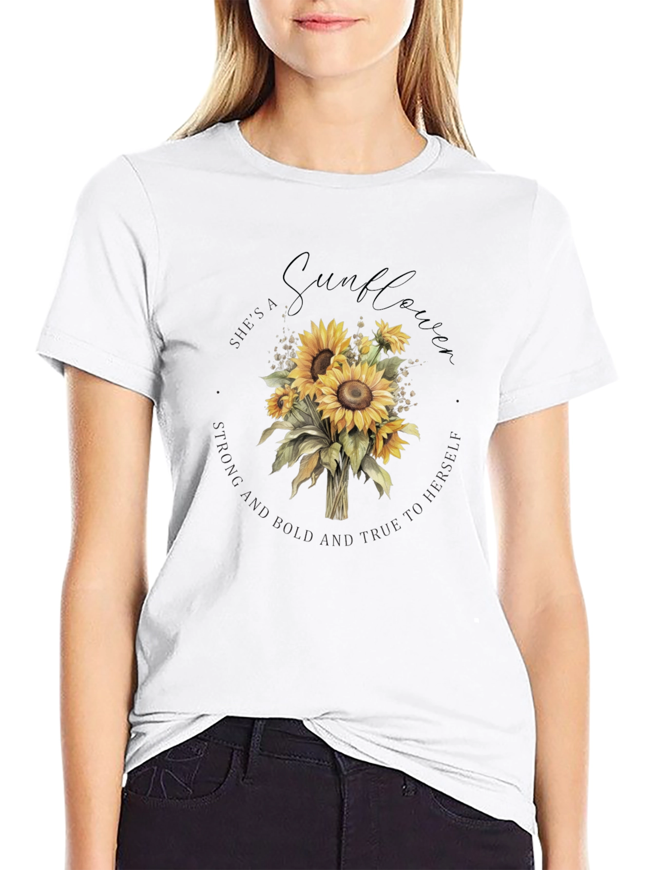 Sunflower Graphic Black T-Shirt