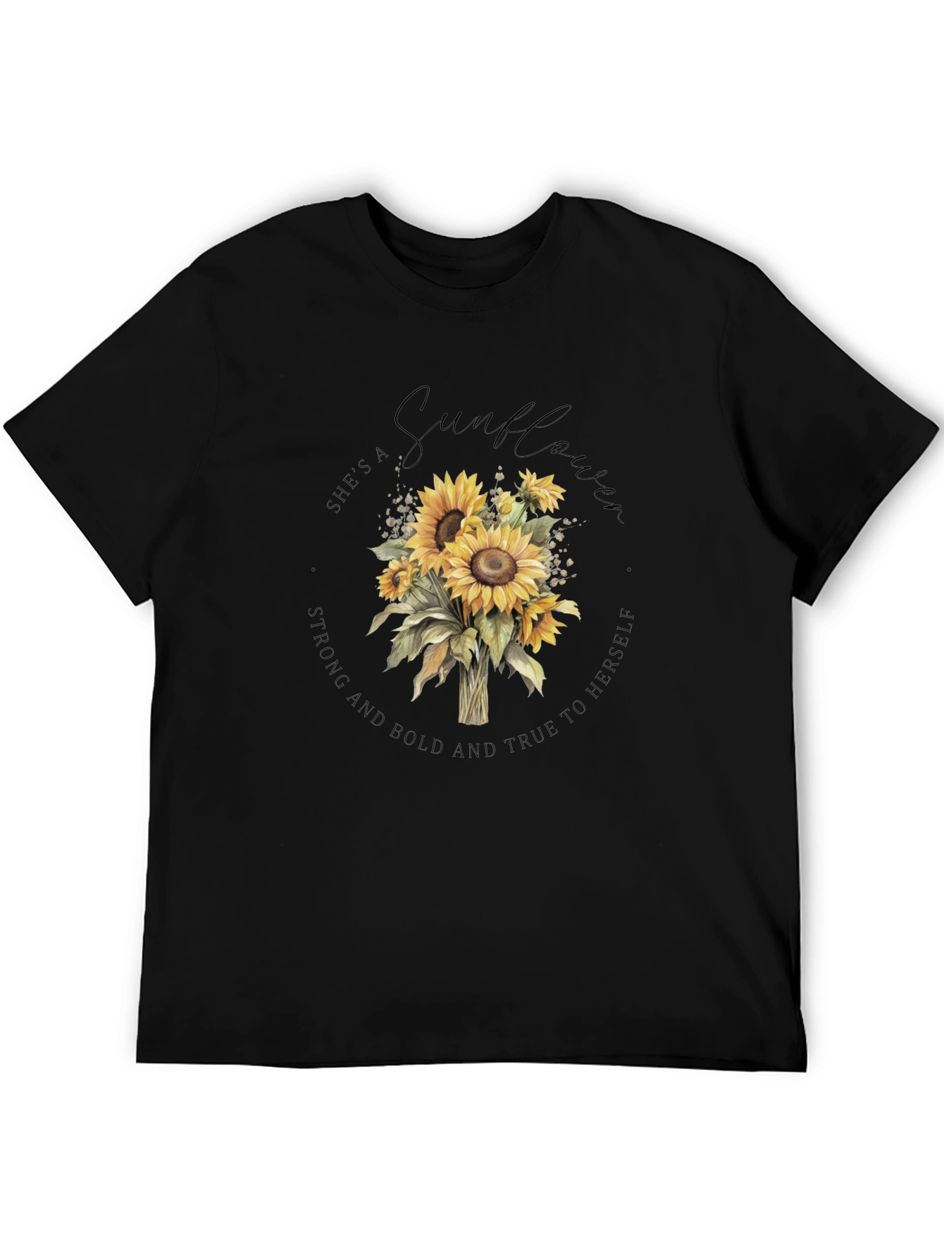 Sunflower Graphic Black T-Shirt