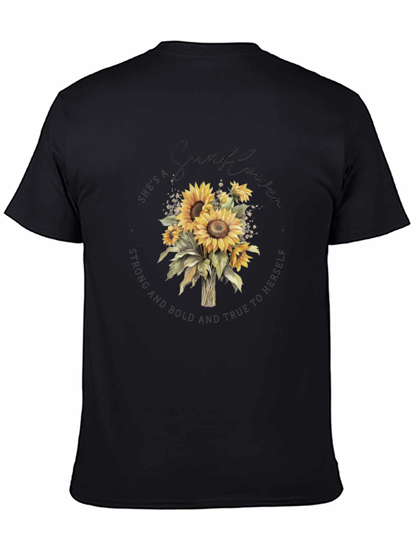 Sunflower Graphic Black T-Shirt