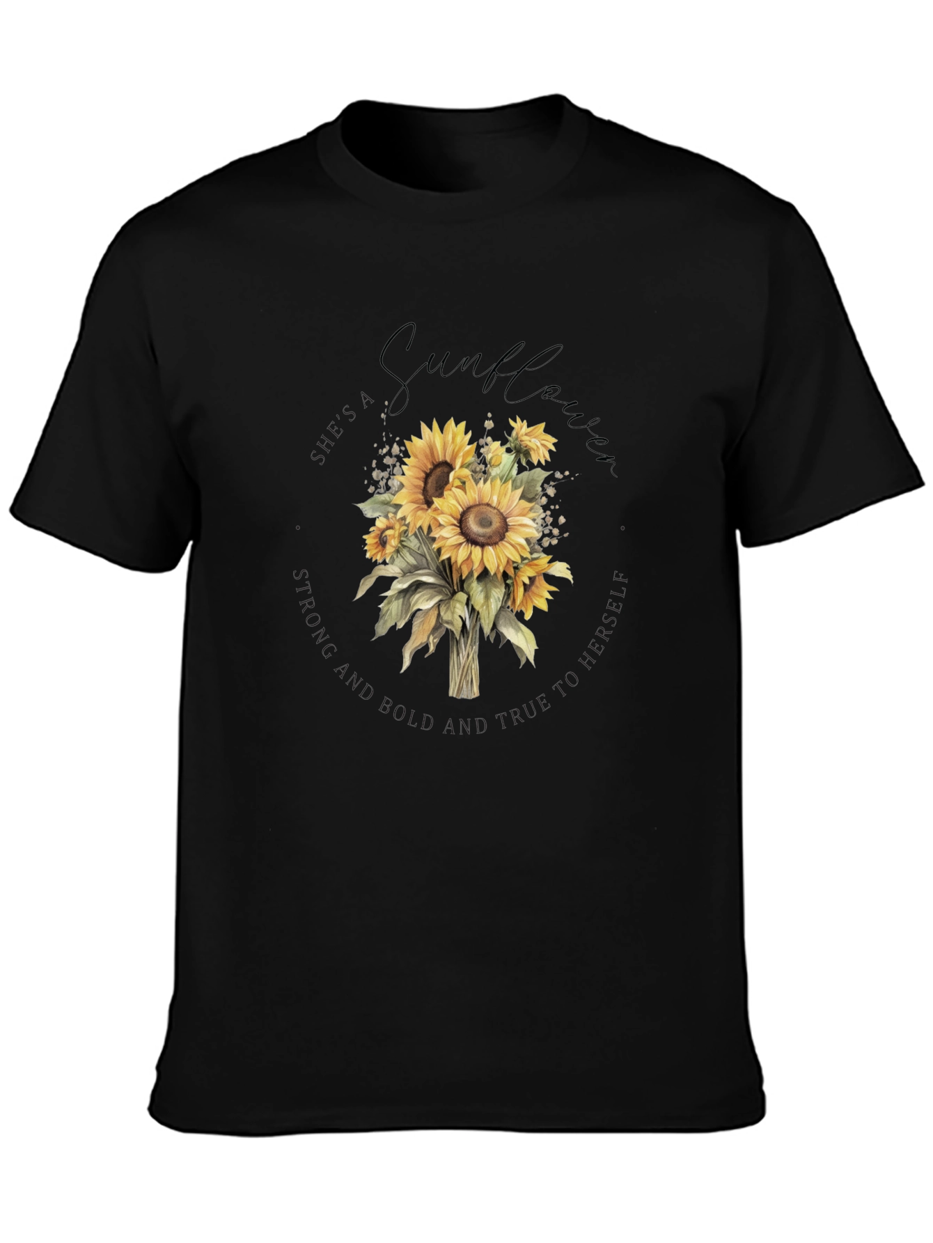 Sunflower Graphic Black T-Shirt