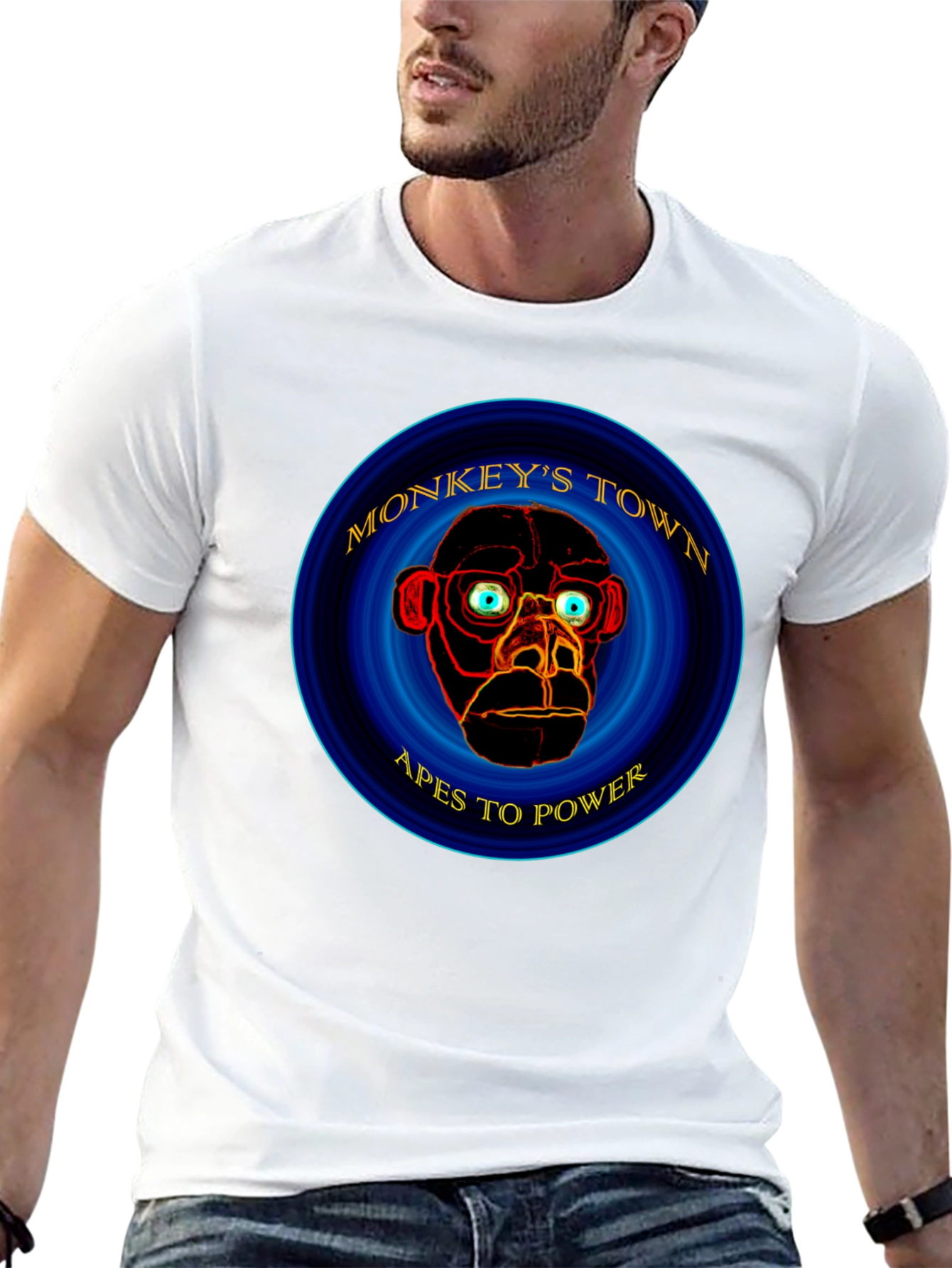 Monkeys Town Apes to Power Graphic T-Shirt