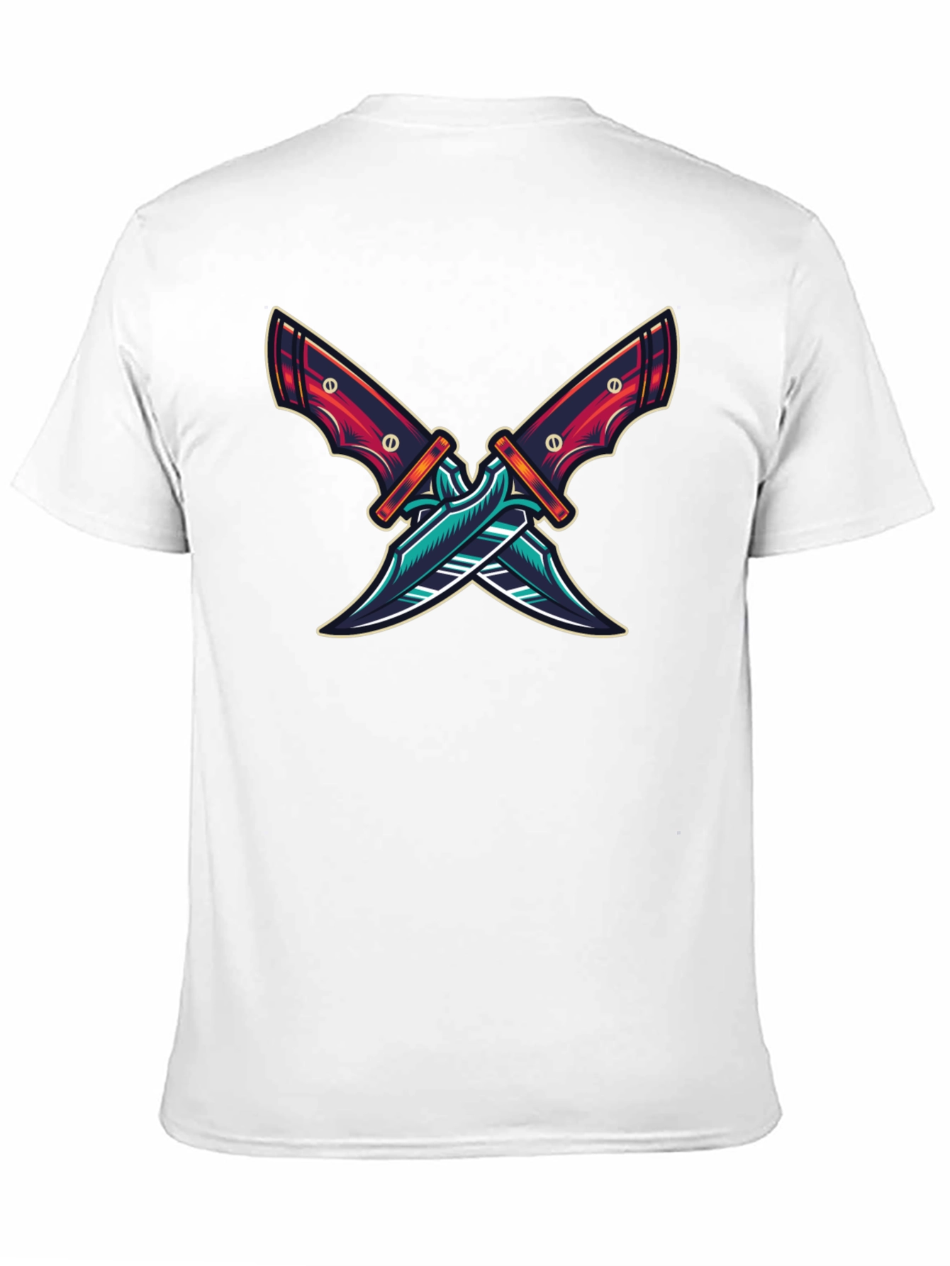 Crossed Blades Graphic T-Shirt - Edgy Design