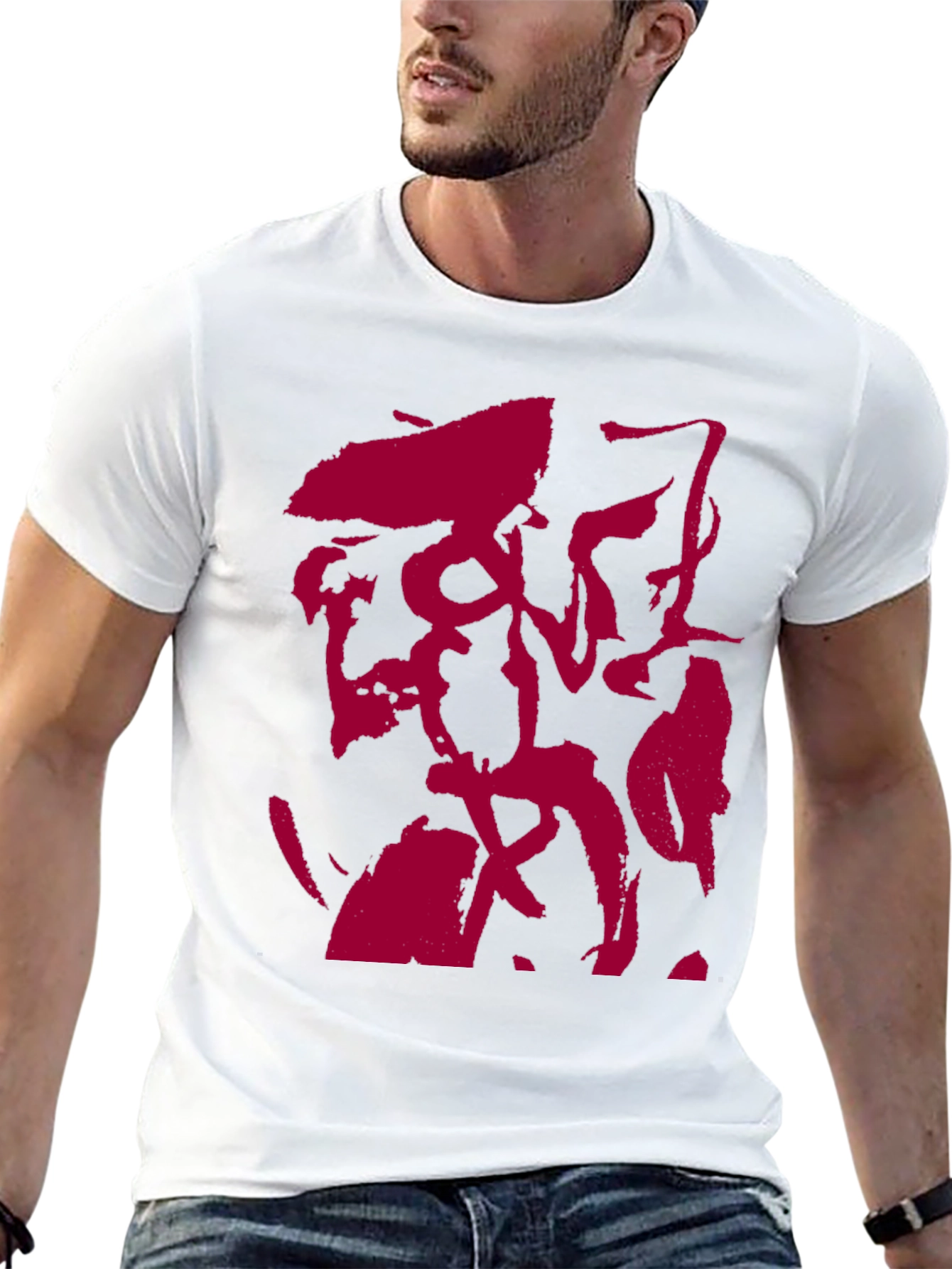 Abstract Graphic Print Mens Black T-Shirt