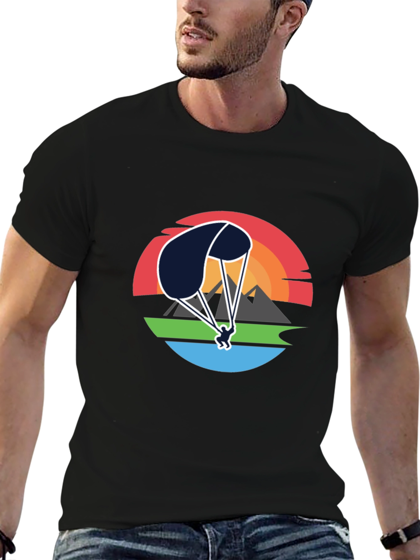 Paragliding Sunset Graphic Tee - Adventure Shirt