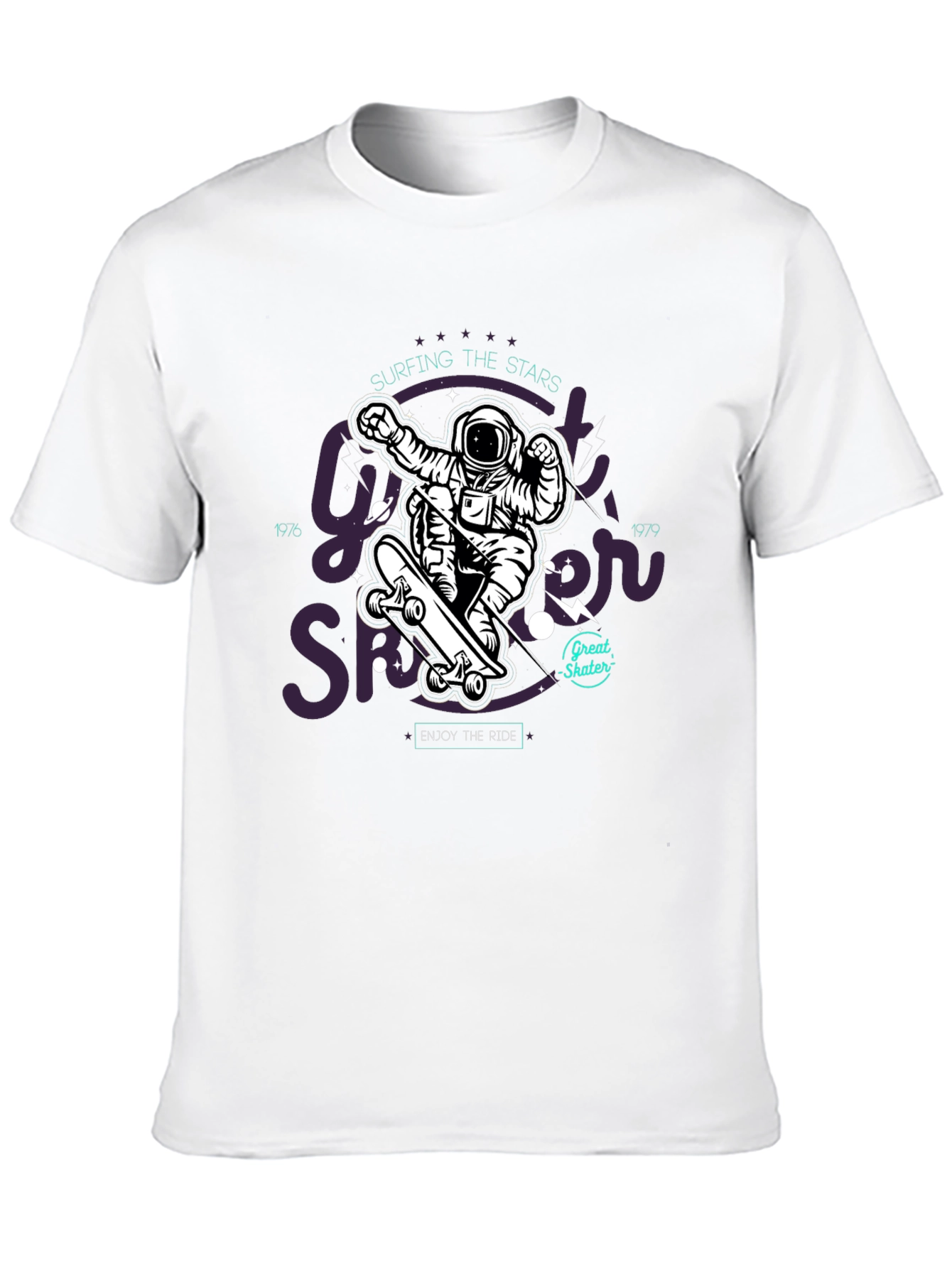 Astronaut Skater Black Graphic T-Shirt