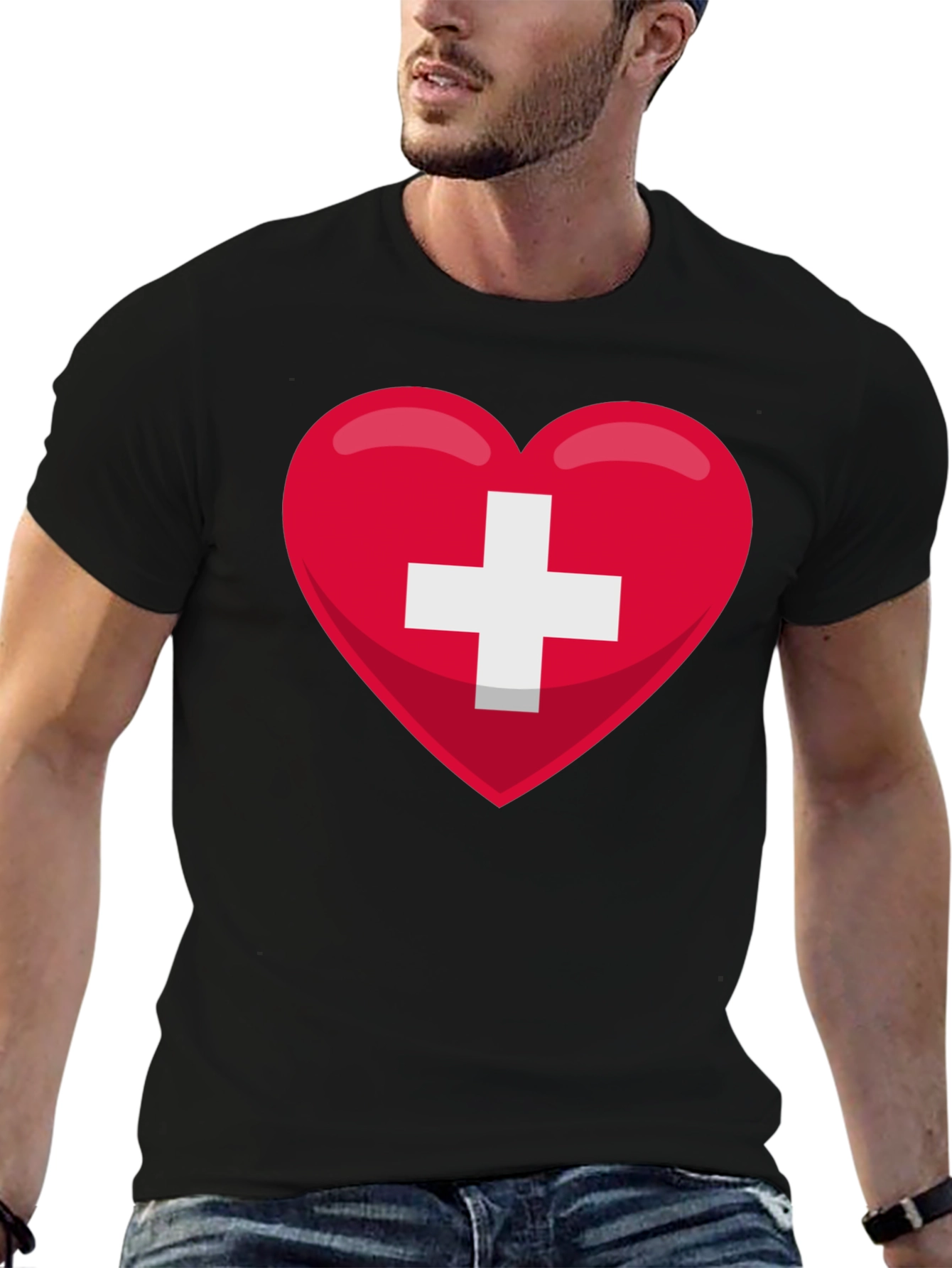 Swiss Heart Flag T-Shirt