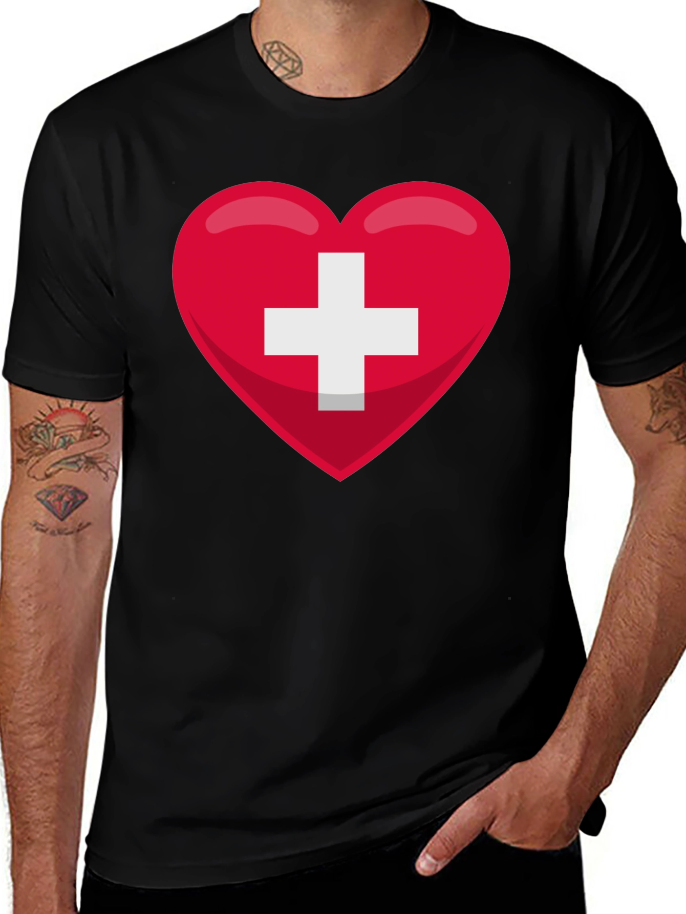Swiss Heart Flag T-Shirt