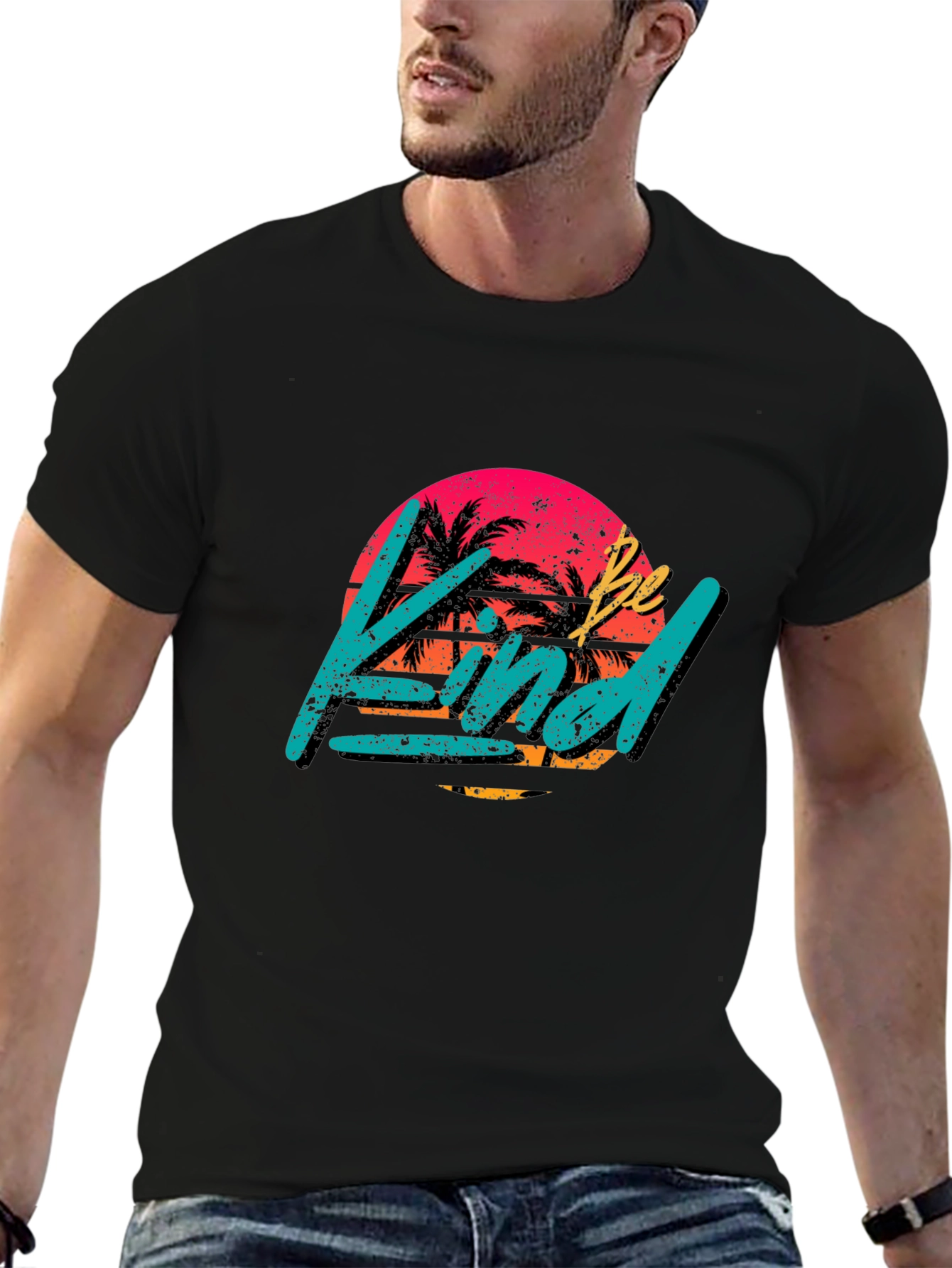 Be Kind Retro Graphic T-Shirt - Black