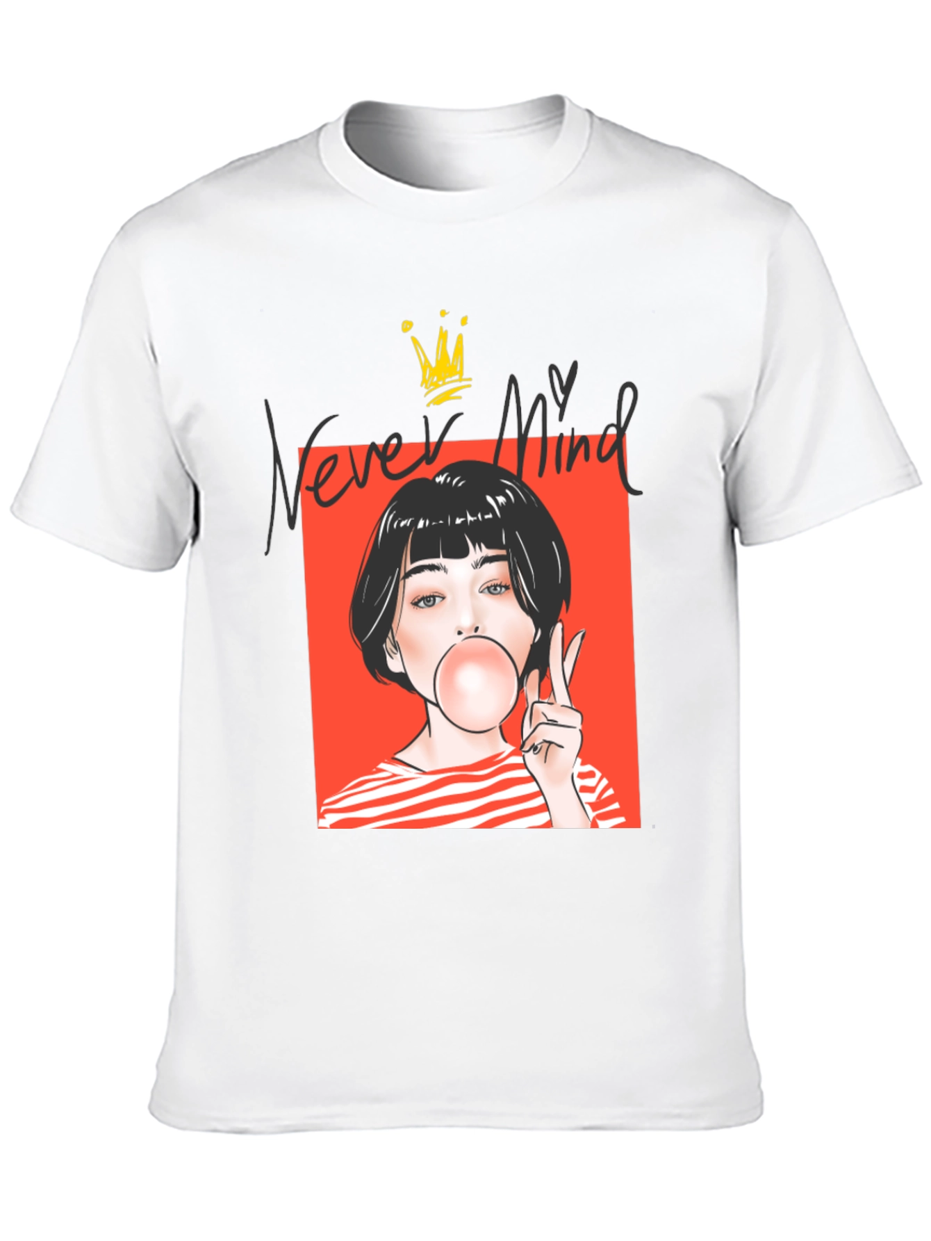 Never Mind Graphic Tee - Black Unisex T-Shirt