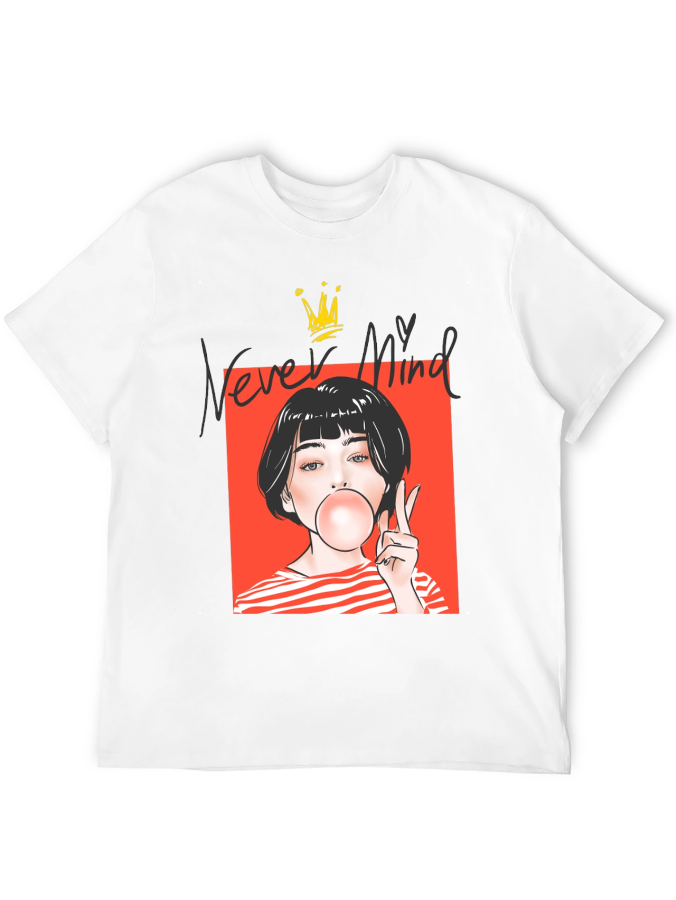 Never Mind Graphic Tee - Black Unisex T-Shirt