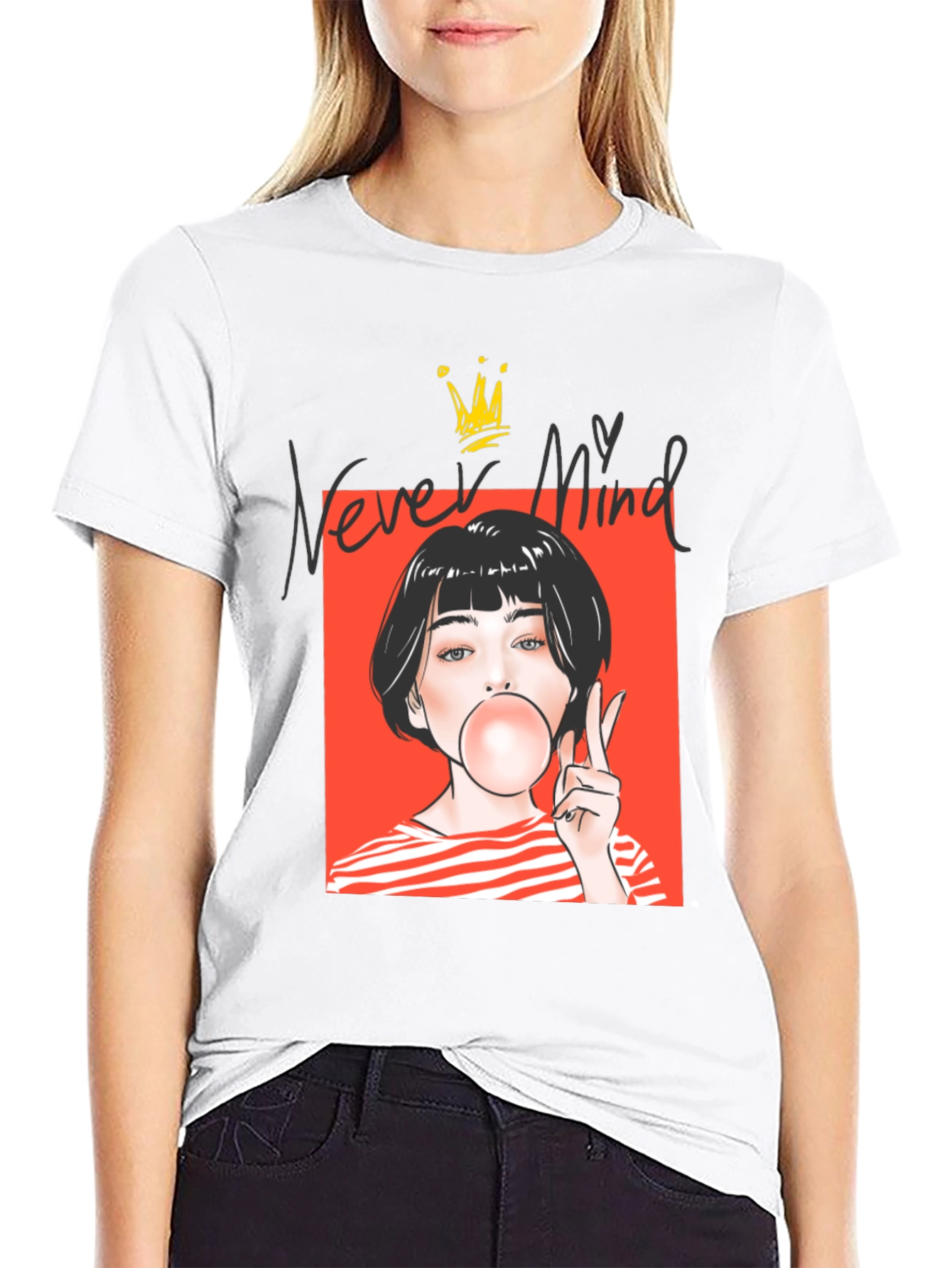 Never Mind Graphic Tee - Black Unisex T-Shirt