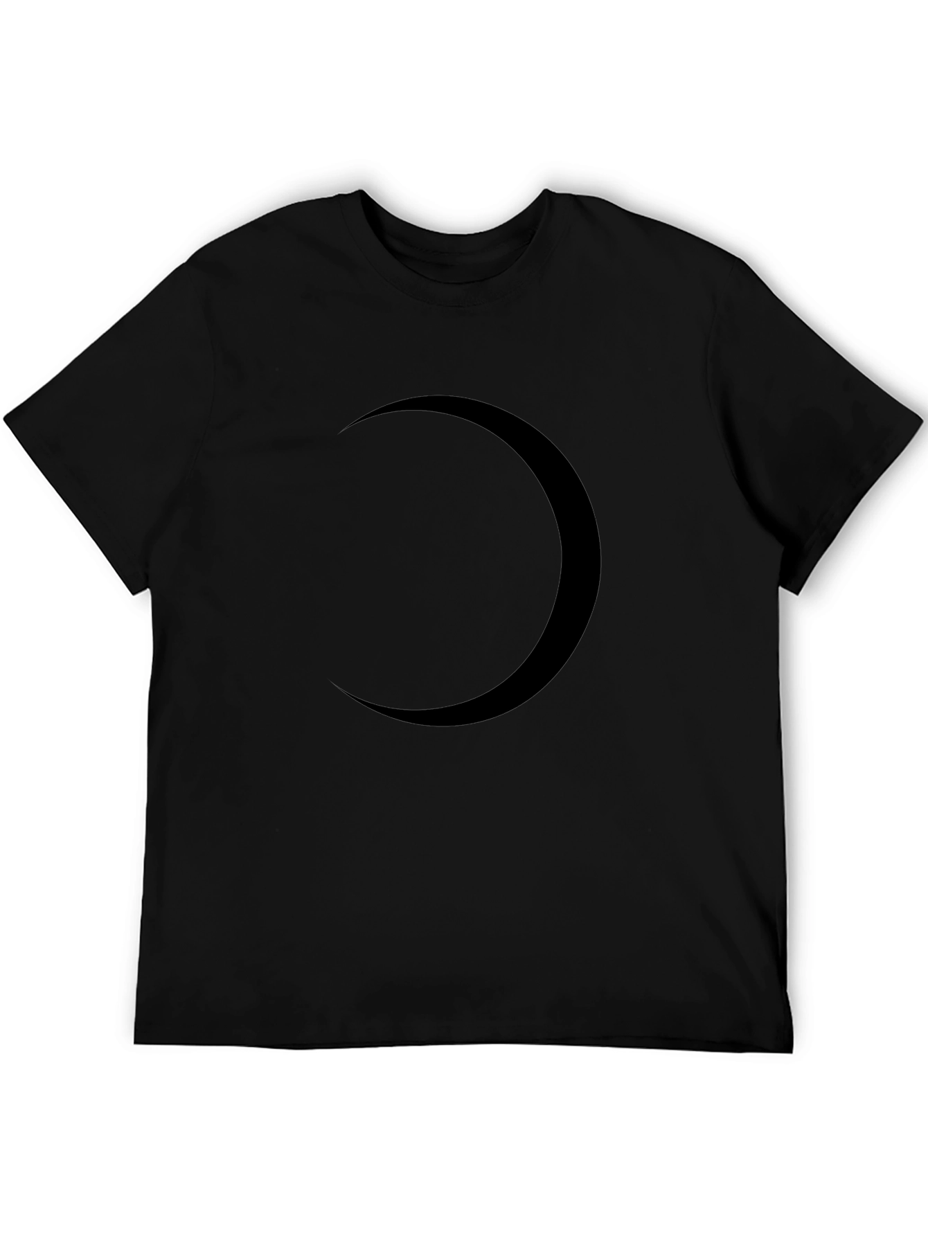 Black Crescent Moon Graphic Tee - Modern Style