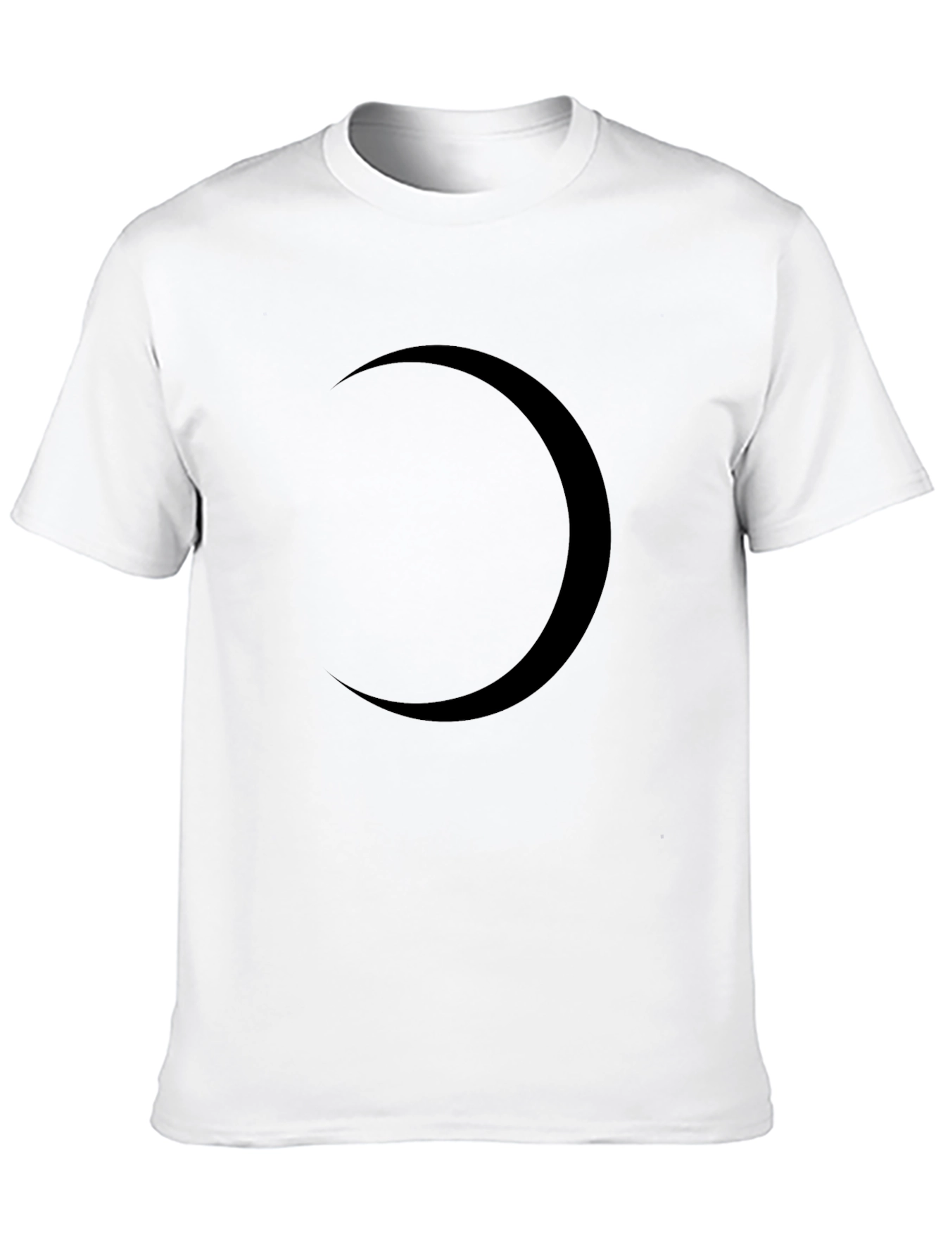 Black Crescent Moon Graphic Tee - Modern Style