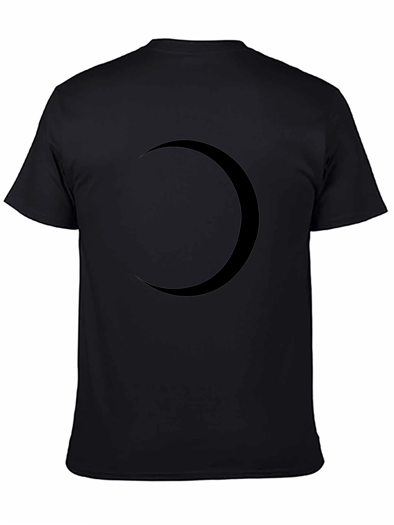 Black Crescent Moon Graphic Tee - Modern Style