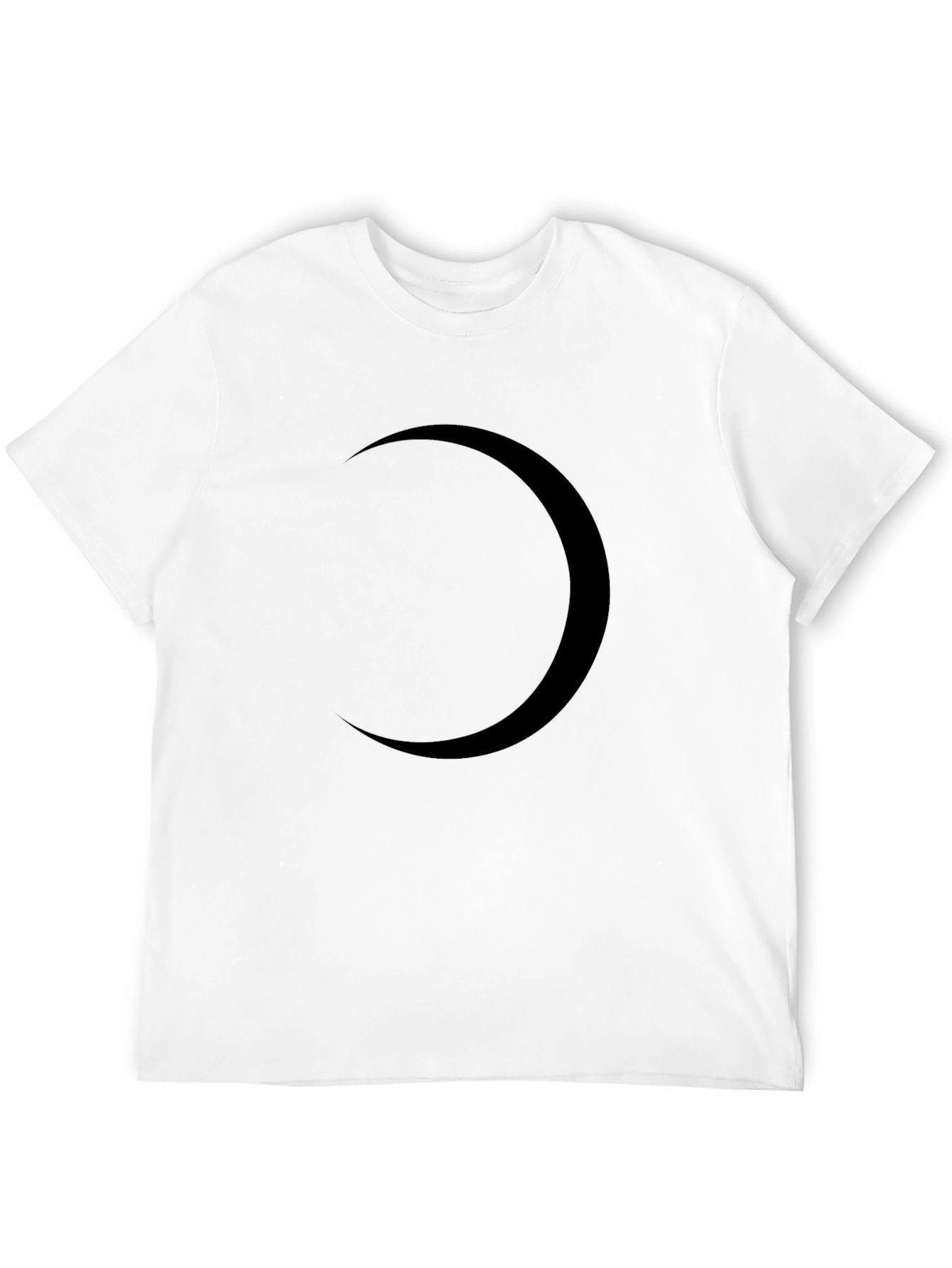 Black Crescent Moon Graphic Tee - Modern Style