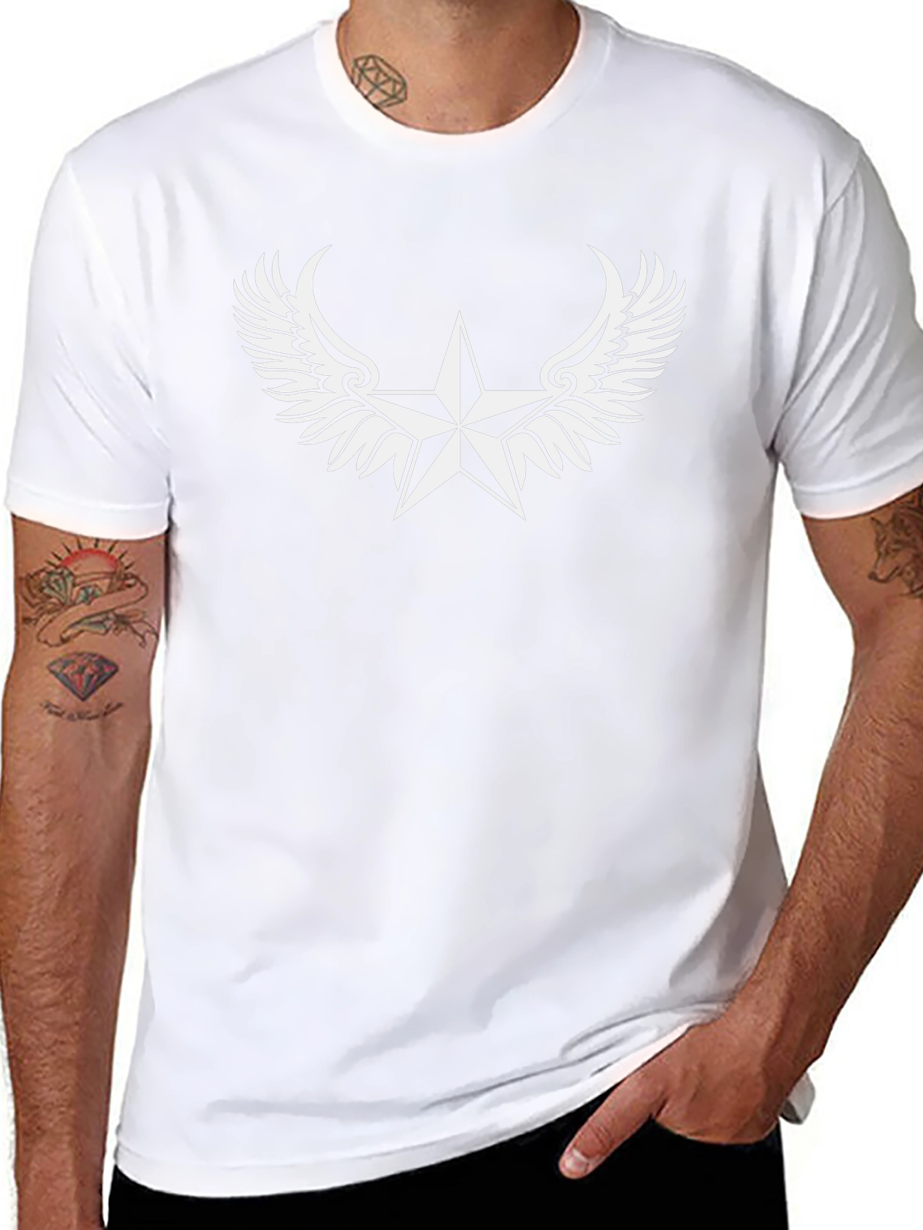 Winged Star Graphic Tee - Black