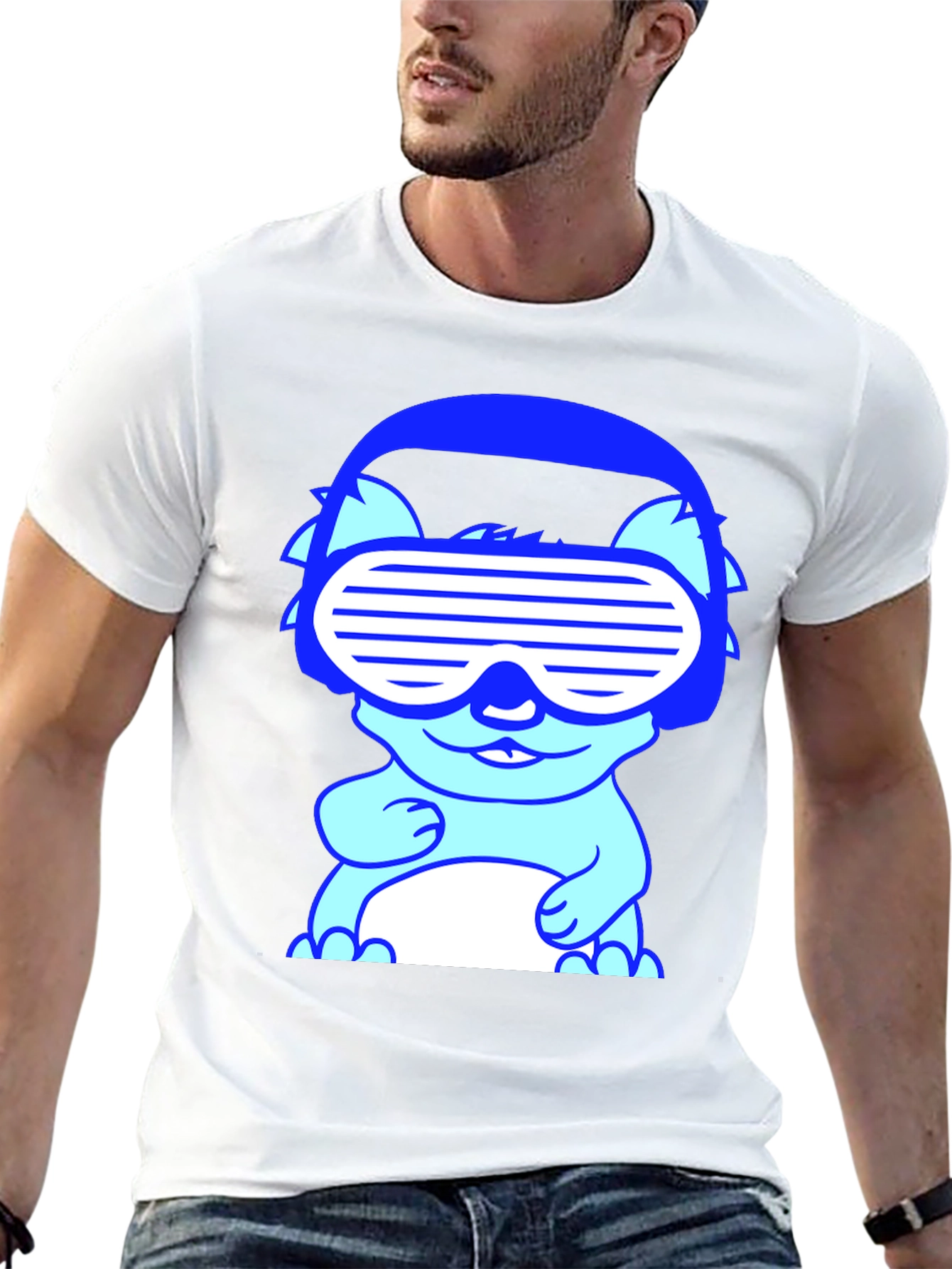 Cool Cat Graphic Tee - Novelty T-Shirt