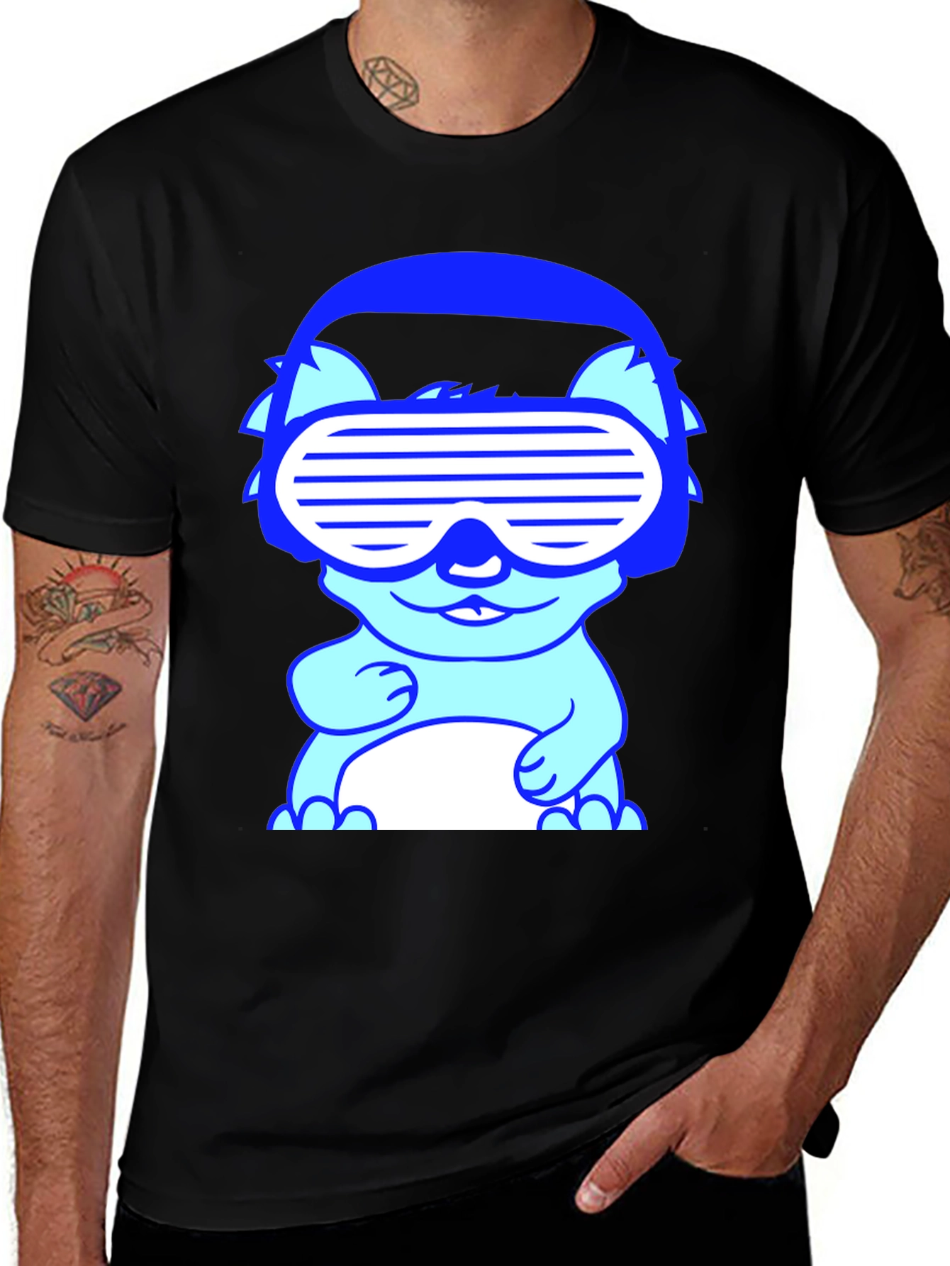 Cool Cat Graphic Tee - Novelty T-Shirt