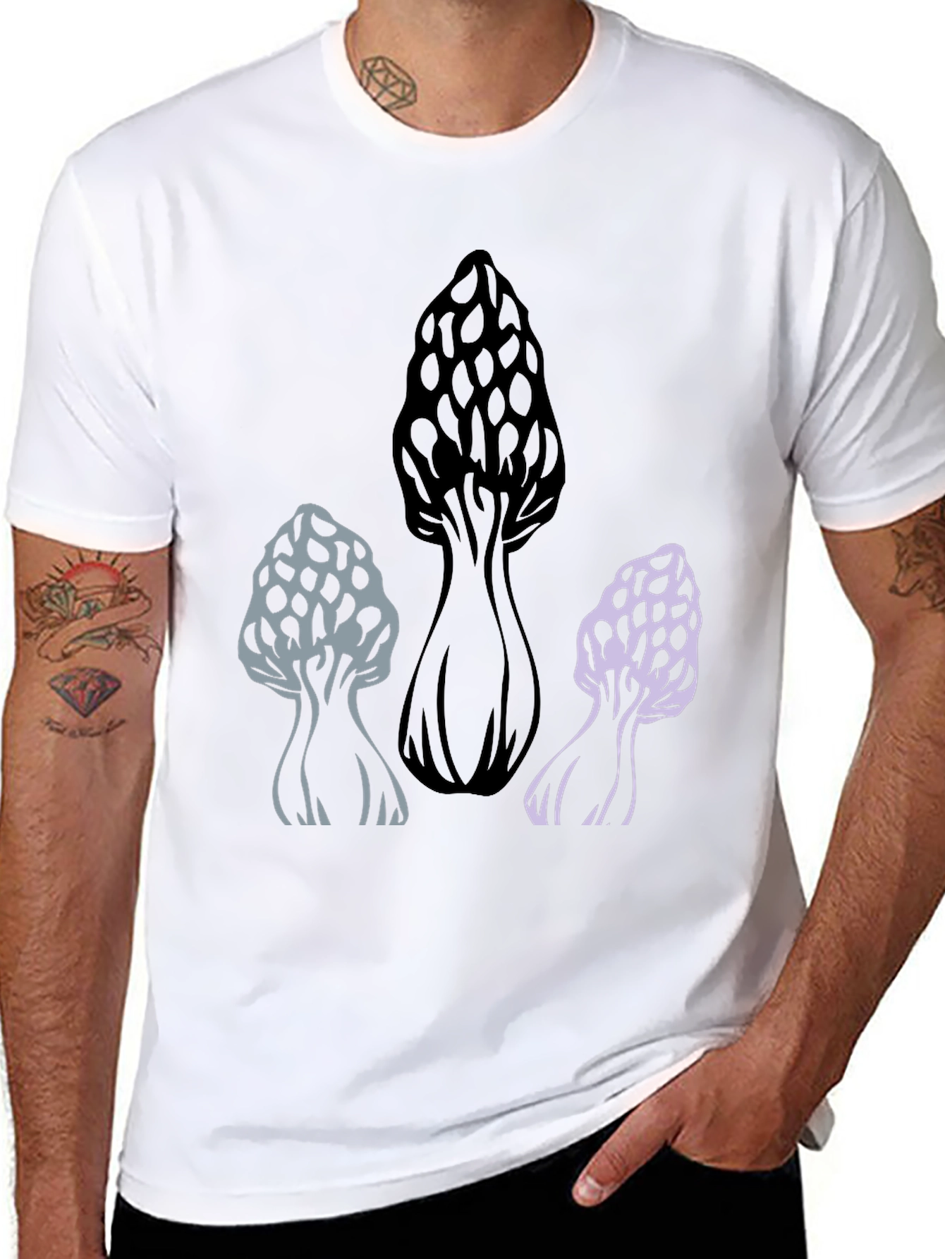 Mushroom Graphic Tee - Black Cotton Blend