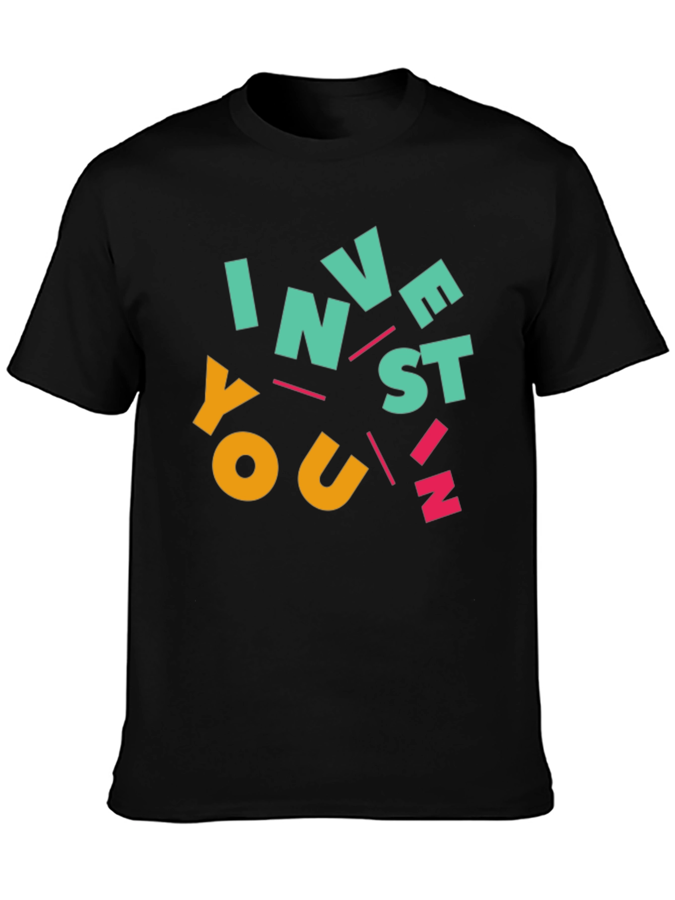 Invest In You Graphic Tee - Black Cotton T-Shirt