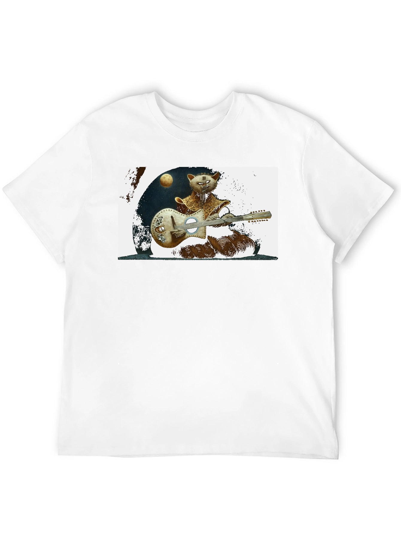 Cool Cat Guitarist Graphic Tee