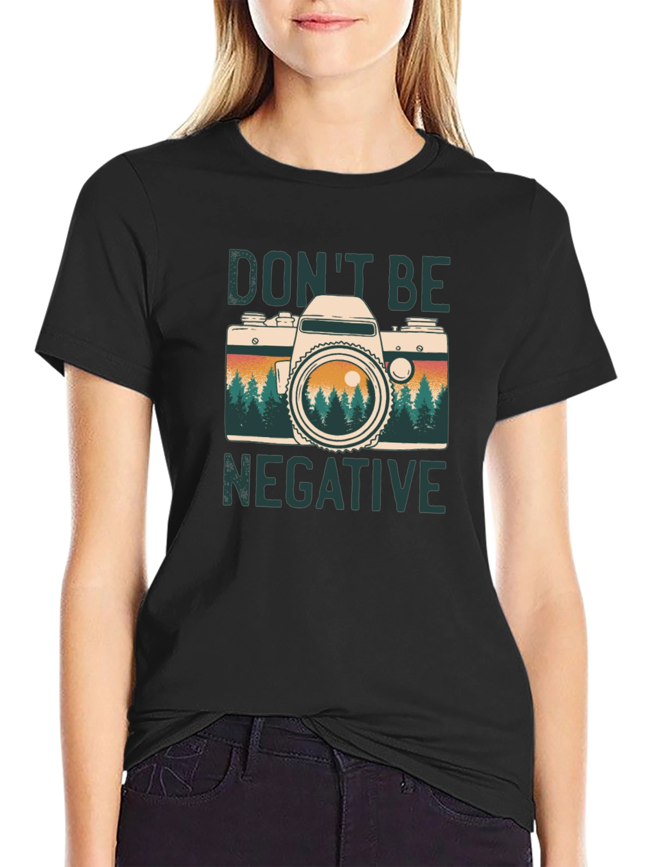 Dont Be Negative Camera Graphic Tee