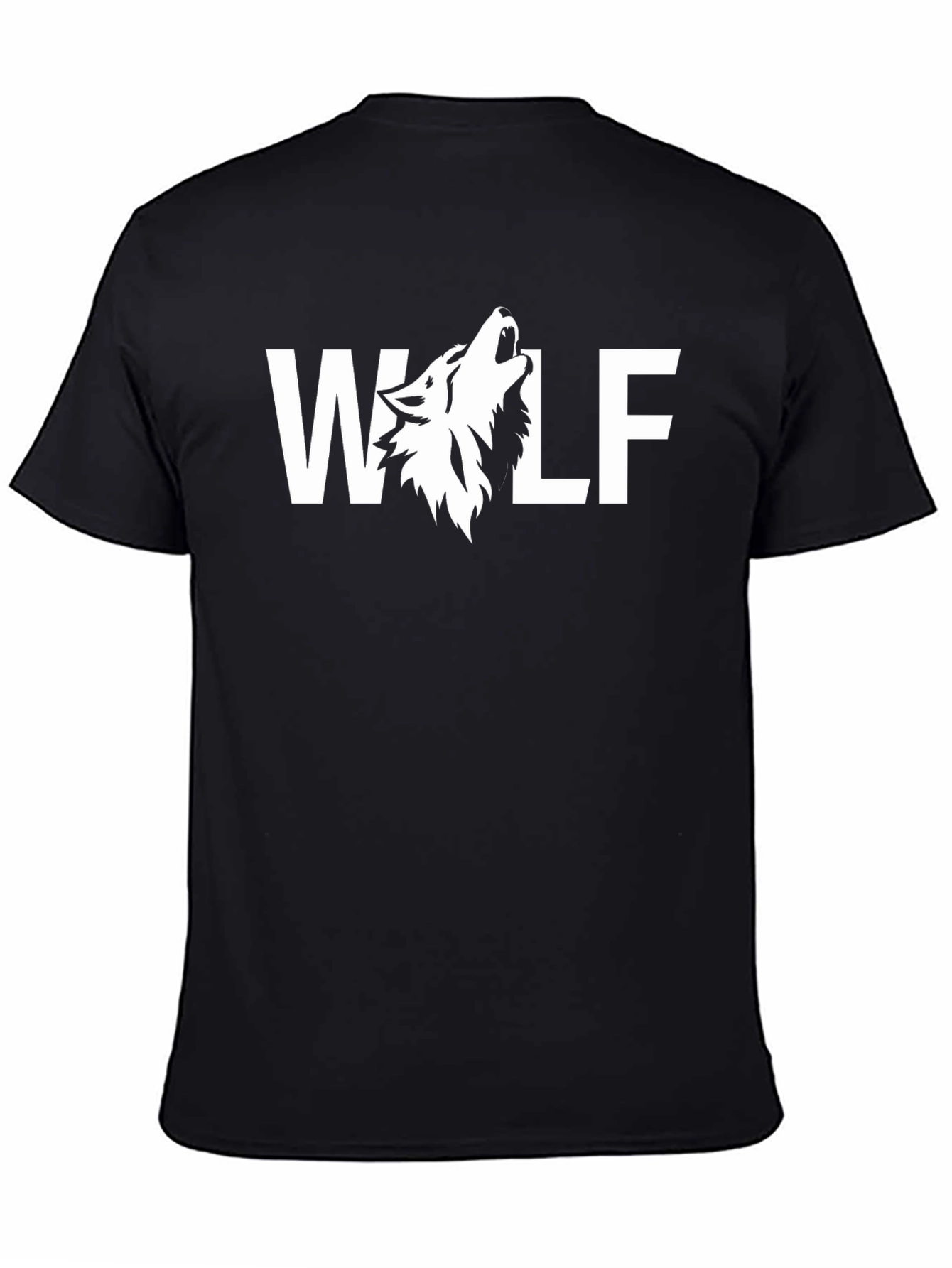 Wolf Graphic Print Black T-Shirt