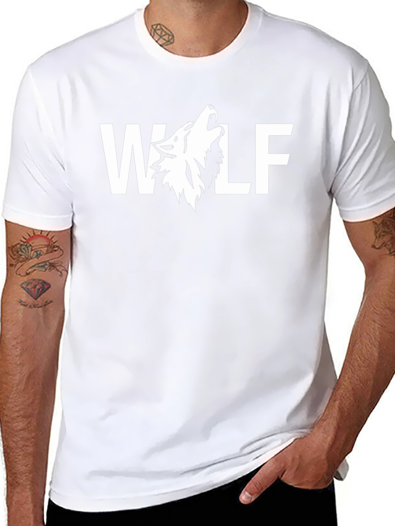 Wolf Graphic Print Black T-Shirt