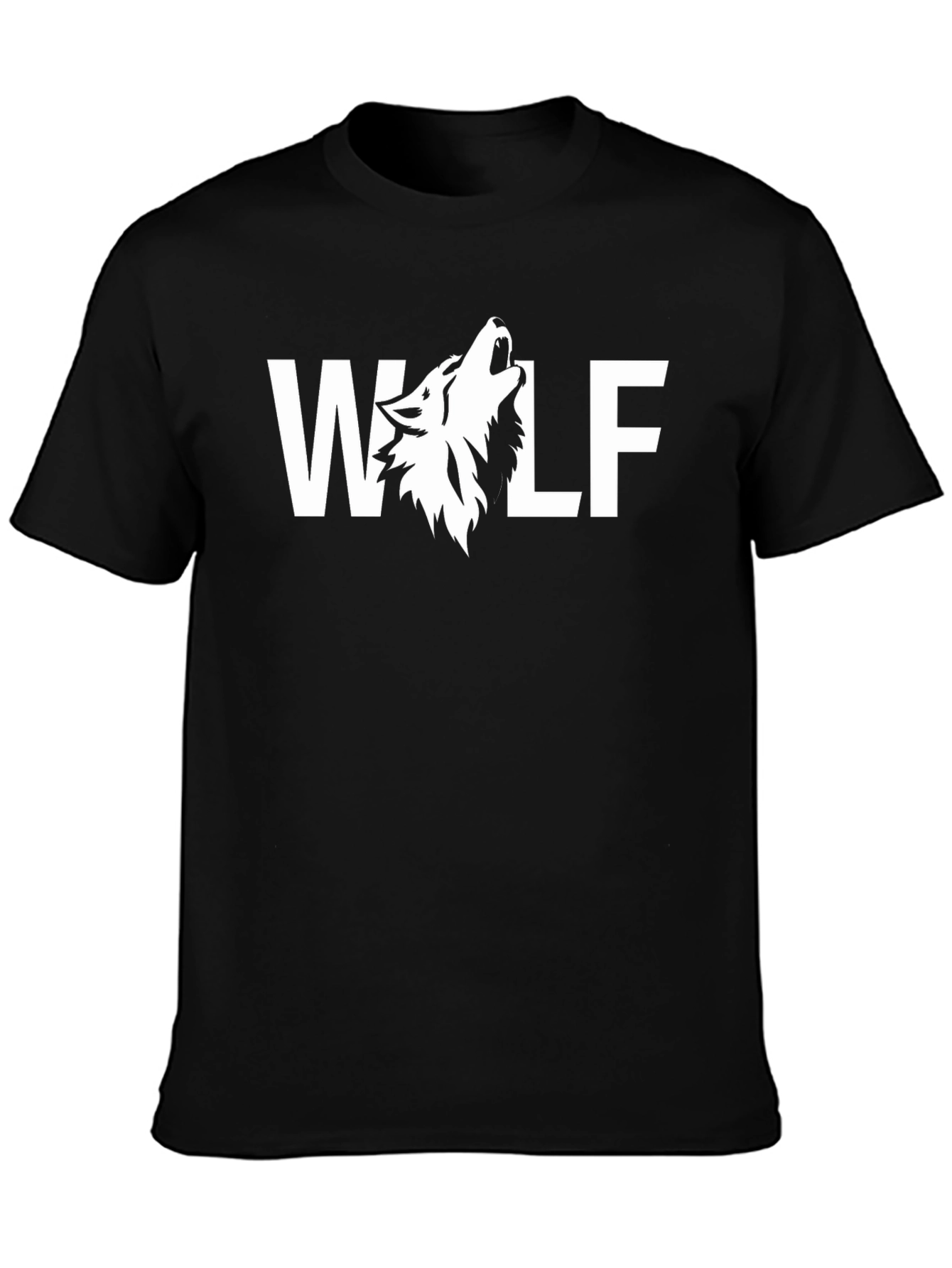 Wolf Graphic Print Black T-Shirt