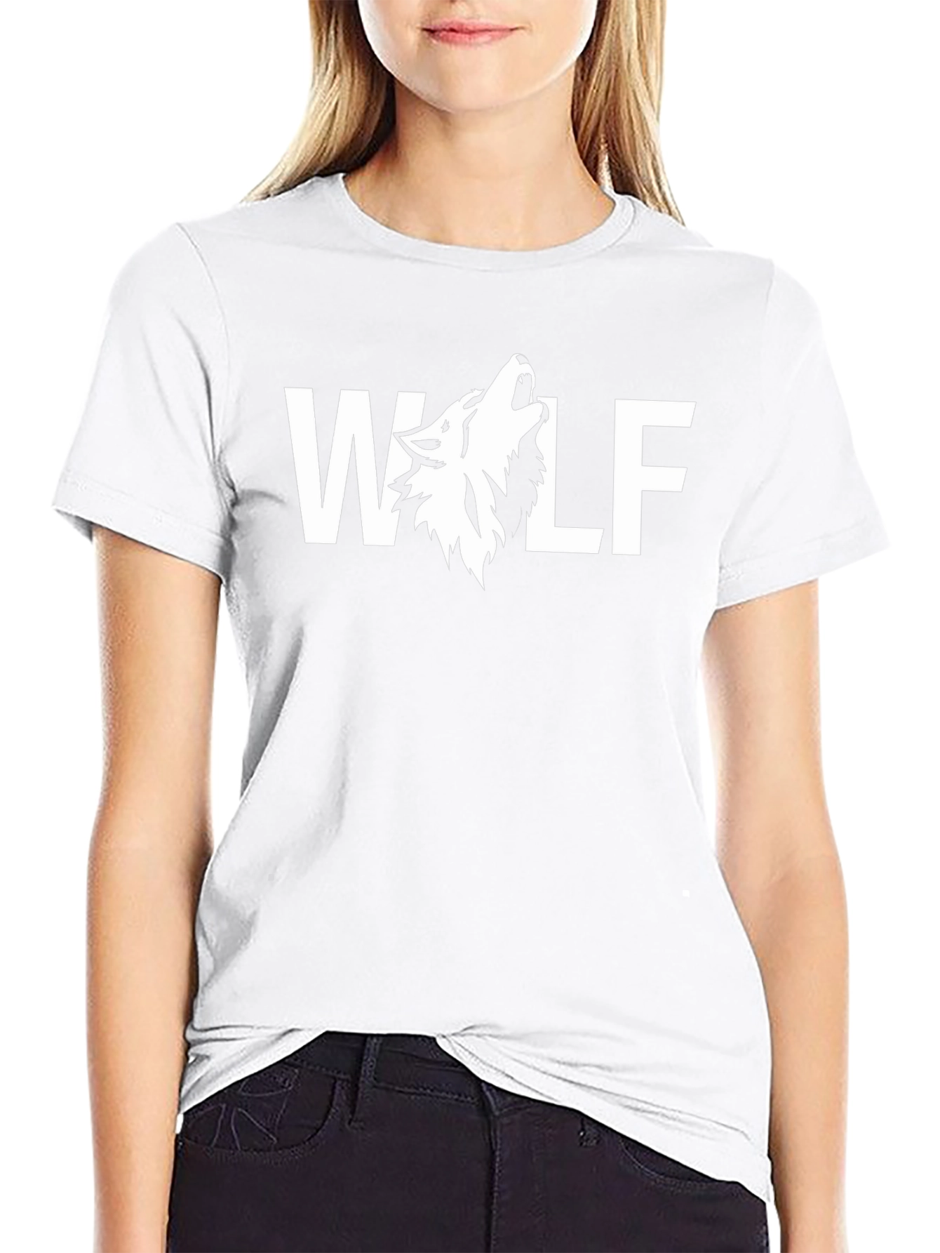 Wolf Graphic Print Black T-Shirt