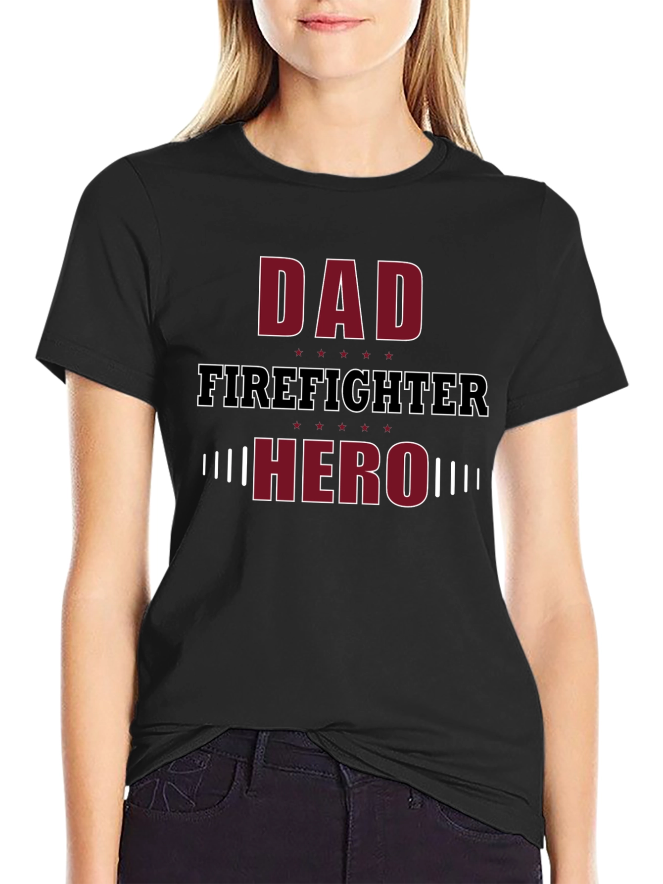 Dad Firefighter Hero Graphic T-Shirt