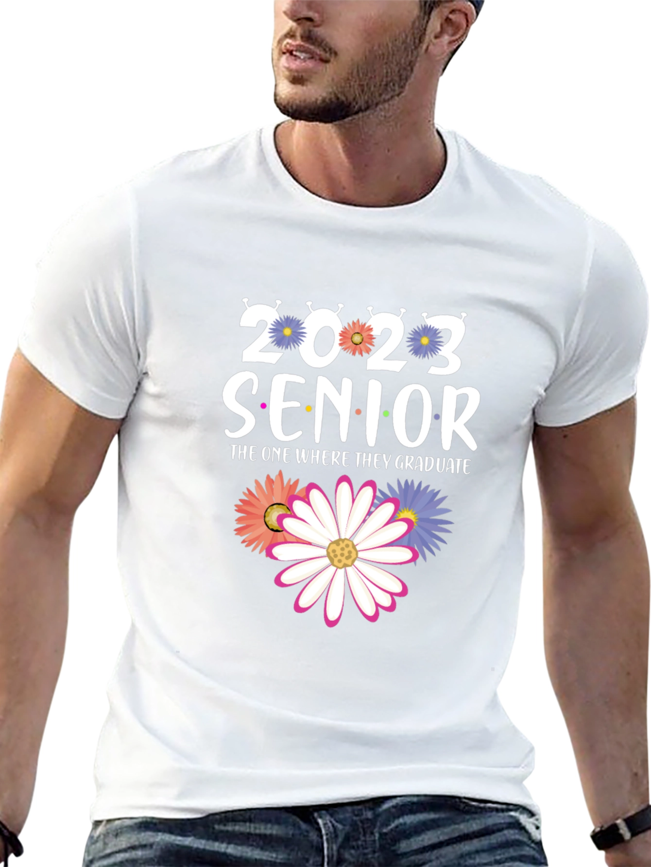 Senior 2023 Graduation T-Shirt with Floral Design