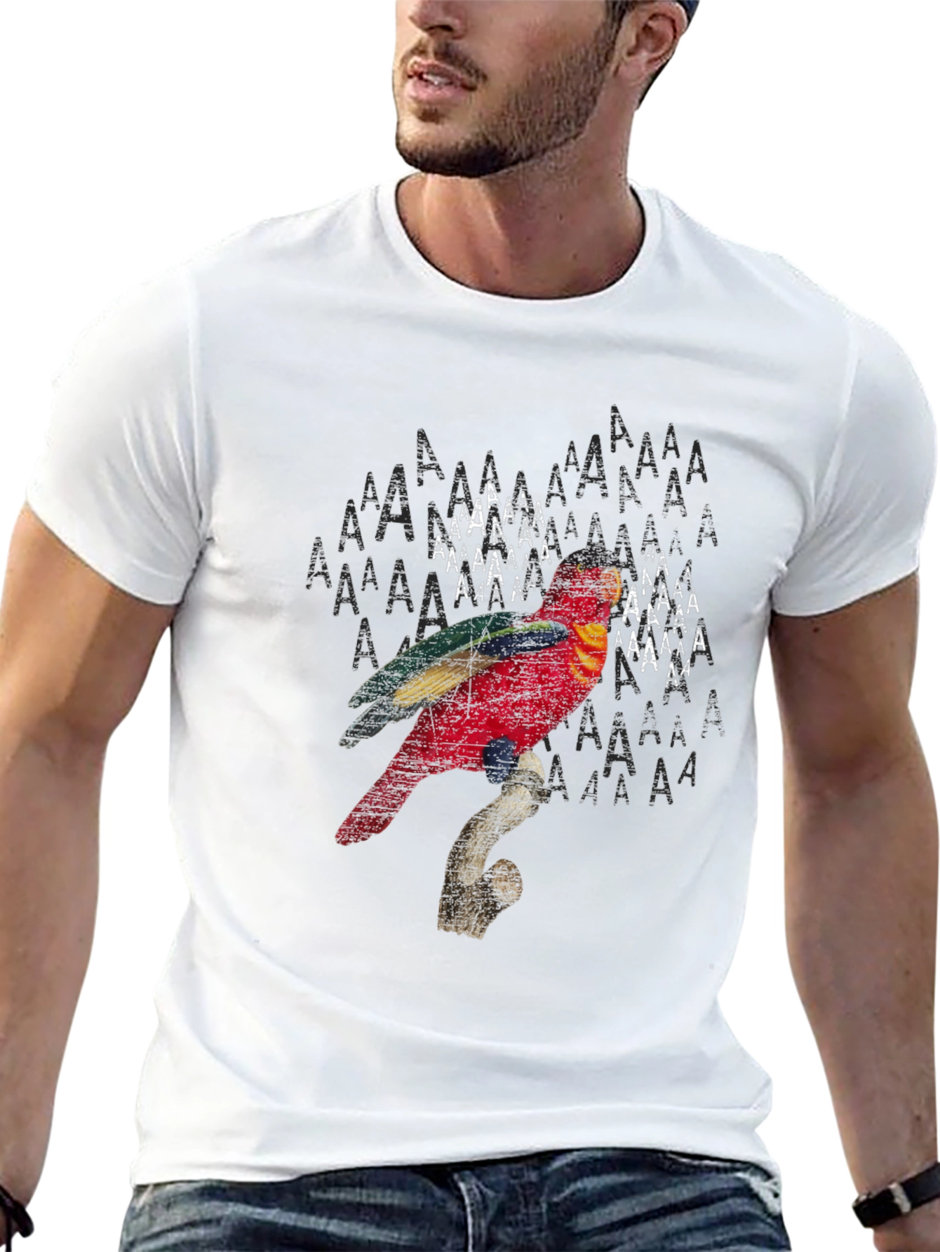Parrot Graphic Print Black T-Shirt