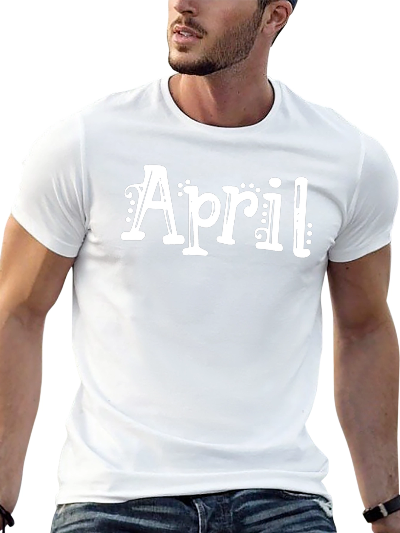 April Graphic Tee - Stylish Black Cotton T-Shirt